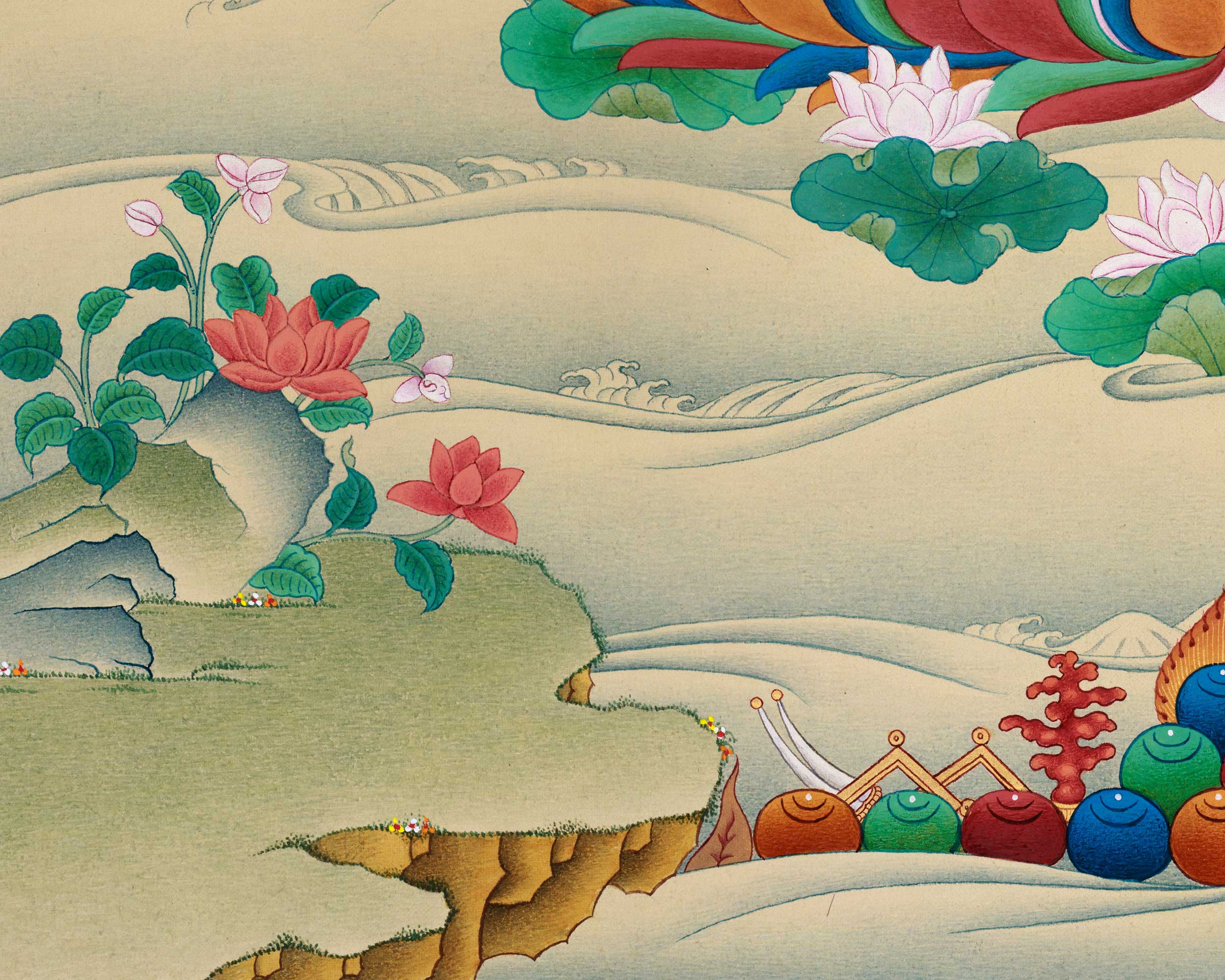 Bodhisattva Chenrezig Thangka | Art Of Compassion | Tibetan Buddhist Decoration