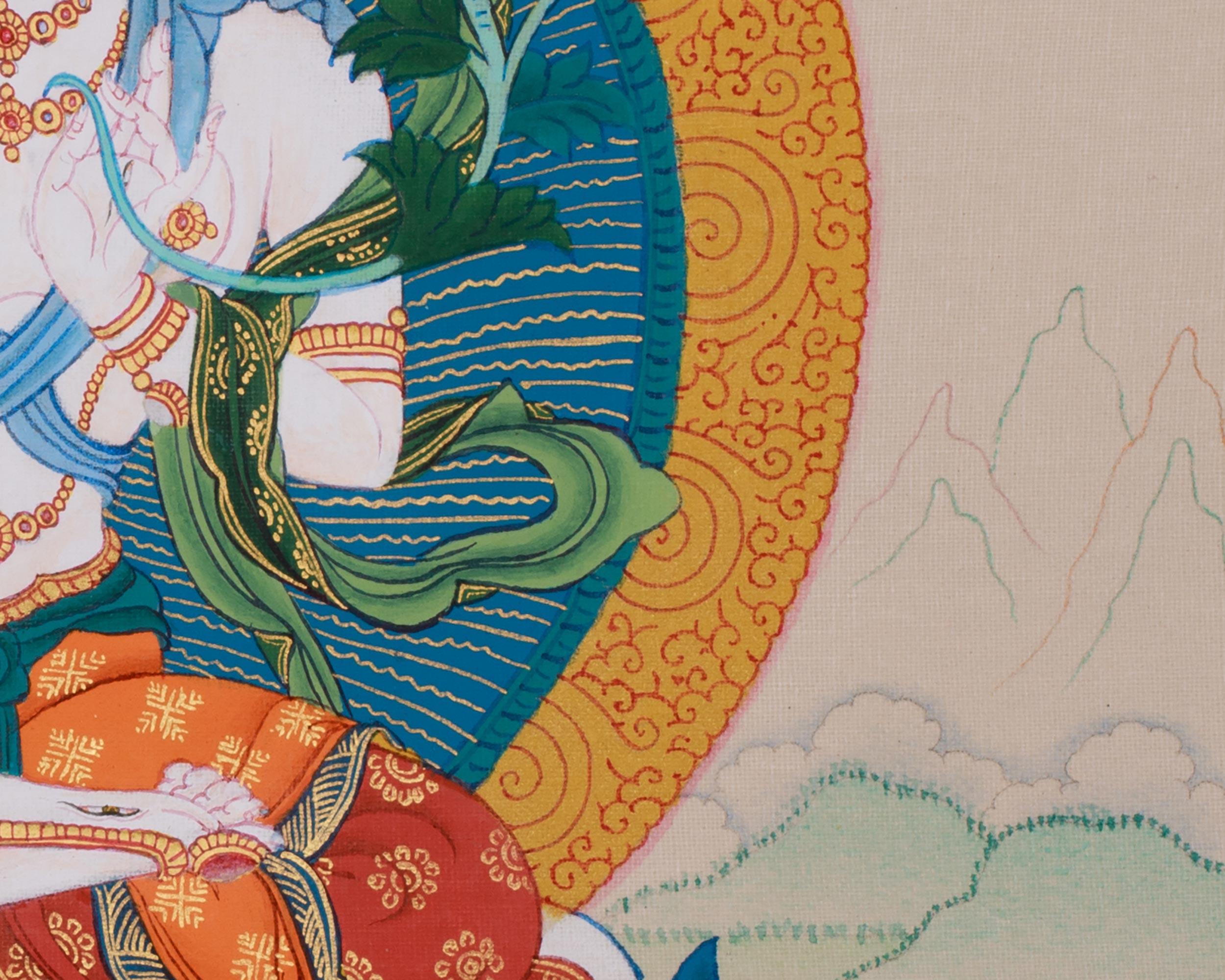 White Tara Buddhist Artwork | The Compassionate Goddess of Longevity