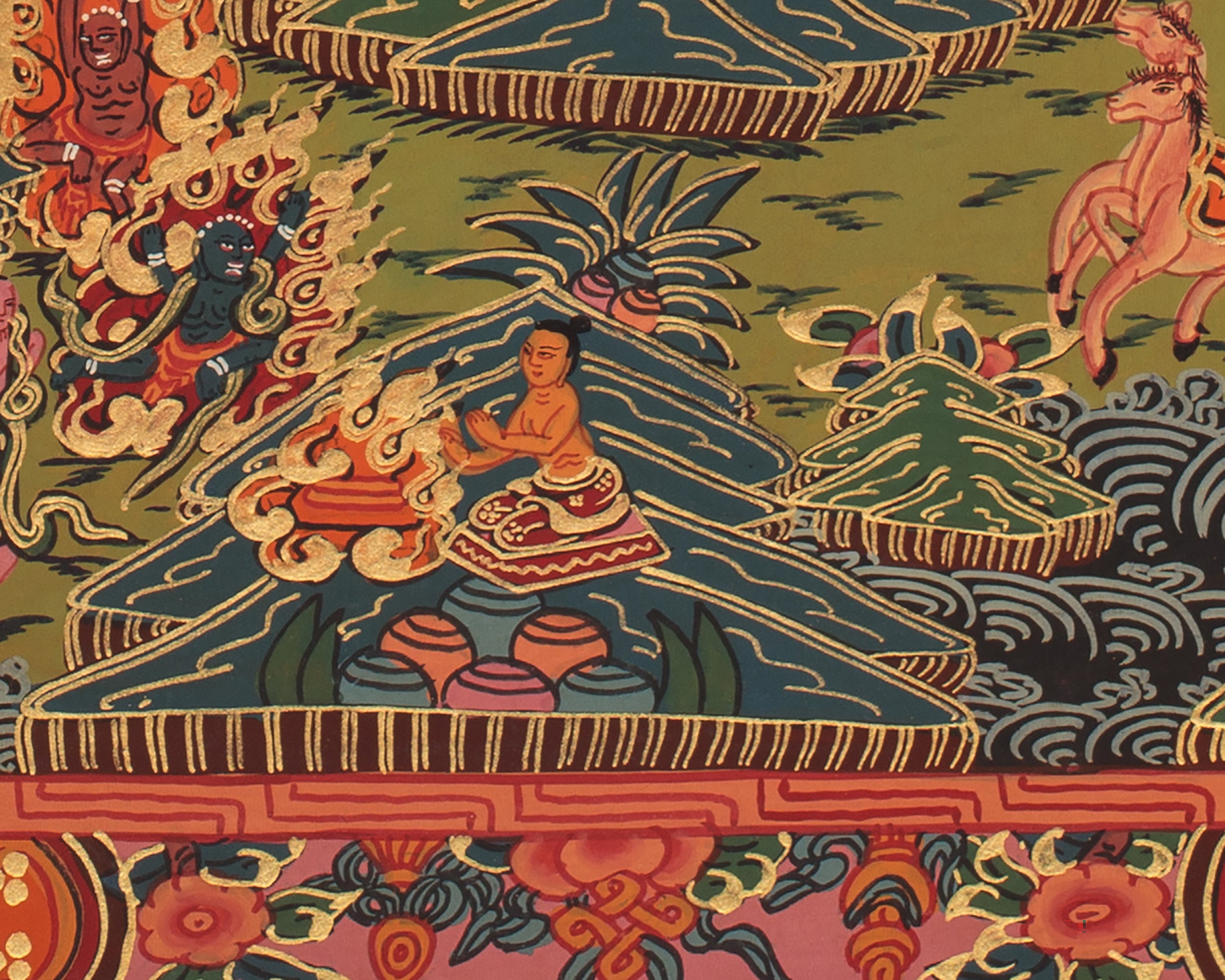 Authentic Buddha Life Story Thangka | Shakyamuni Buddha’s Path to Enlightenment