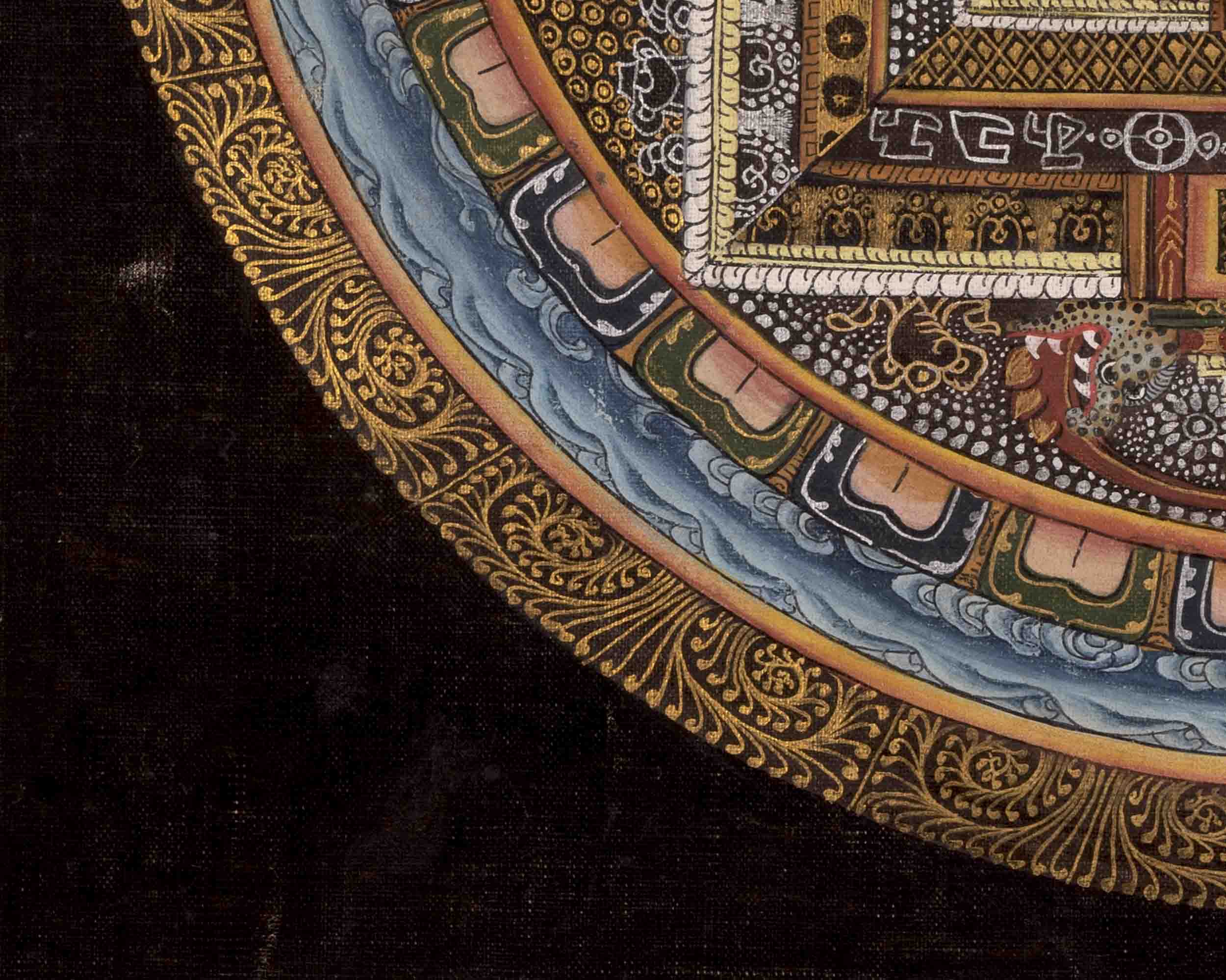 Vintage Buddha Mandala with Mantra | Buddhist Tibetan Art