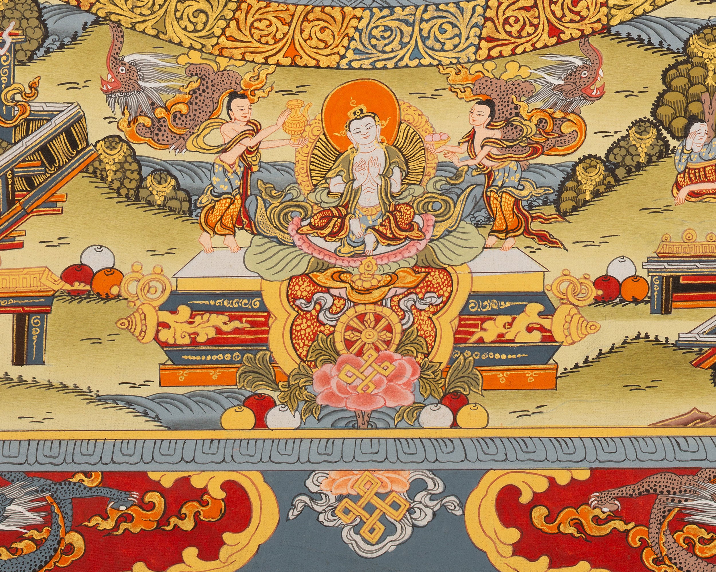 Traditional Mandala Art | Manjushri Thangka | Bodhisattva of Wisdom & Compassion
