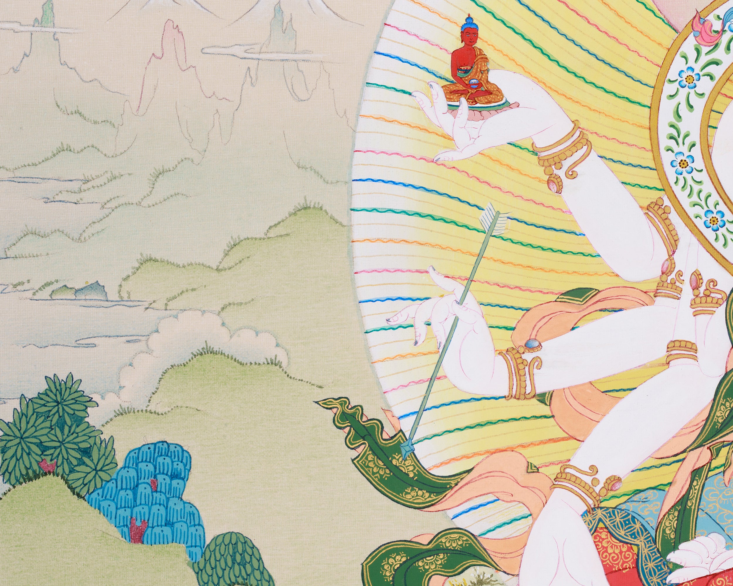 Namgyalma Painting | The Goddess of Longevity, Purity, and Enlightened Protection
