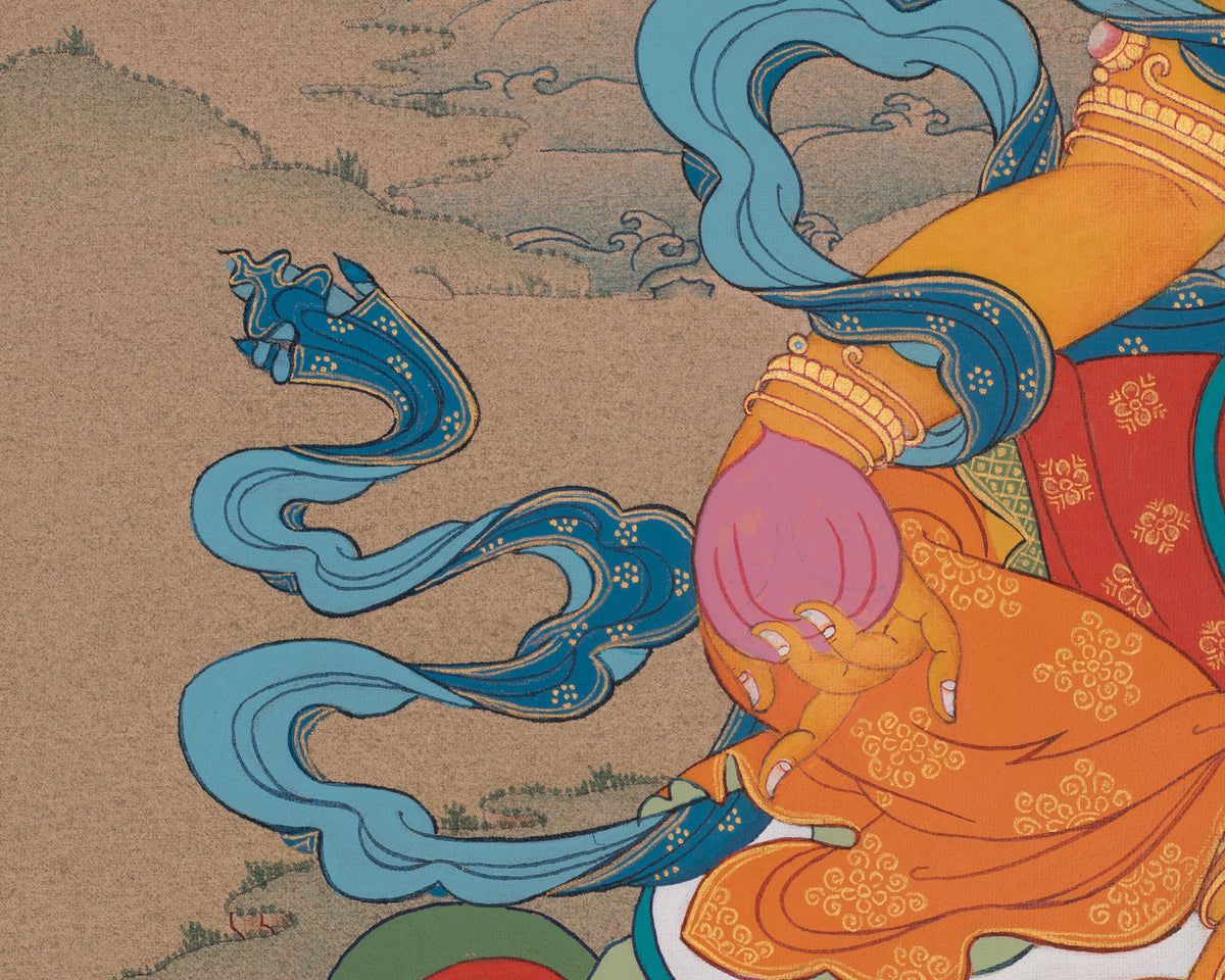 Dzambhala Deity of Generosity Thangka | Represent Wealth, Fortune, And Prosperity