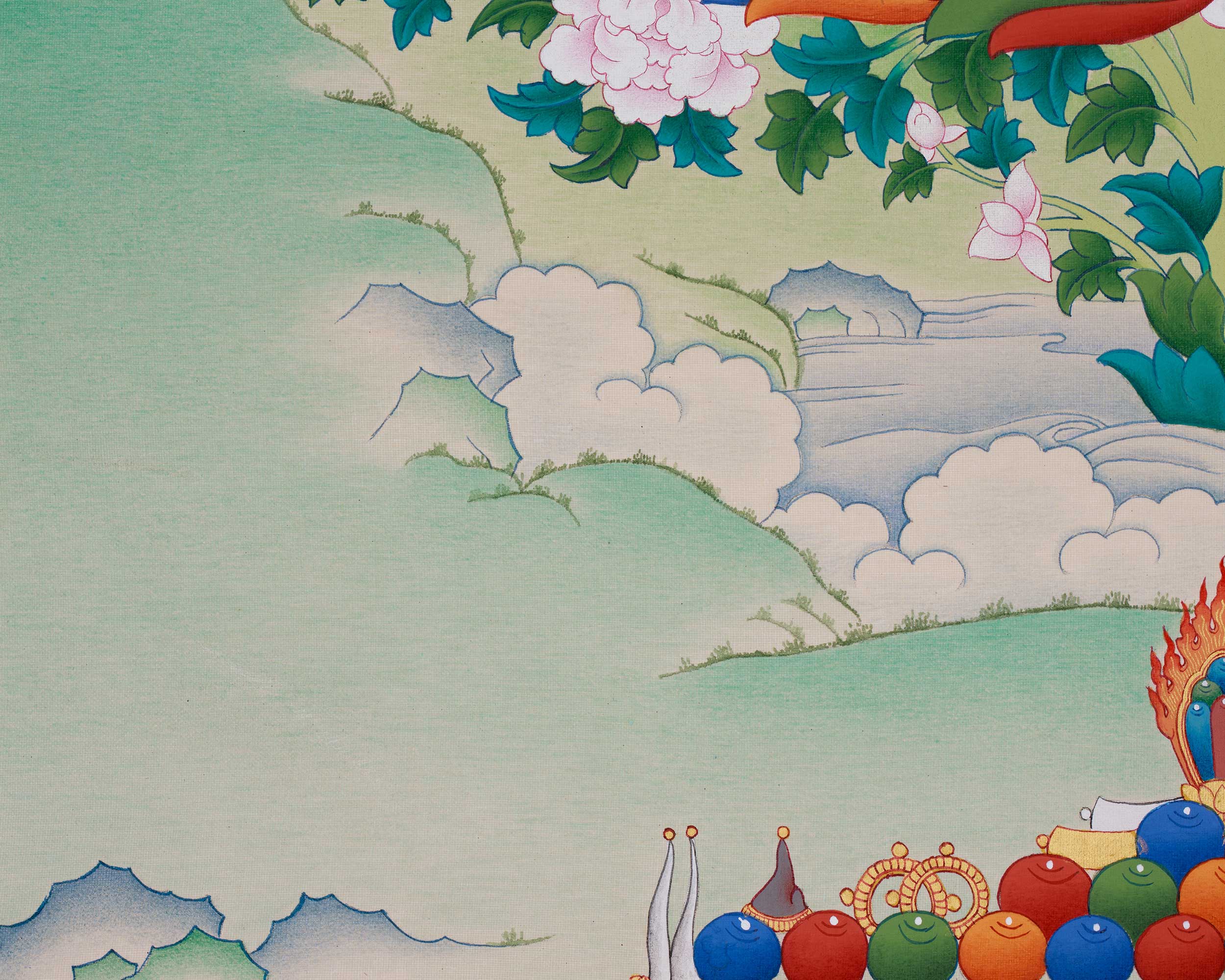 Traditional Art of White Tara | Seven-Eyed Deity Thangka