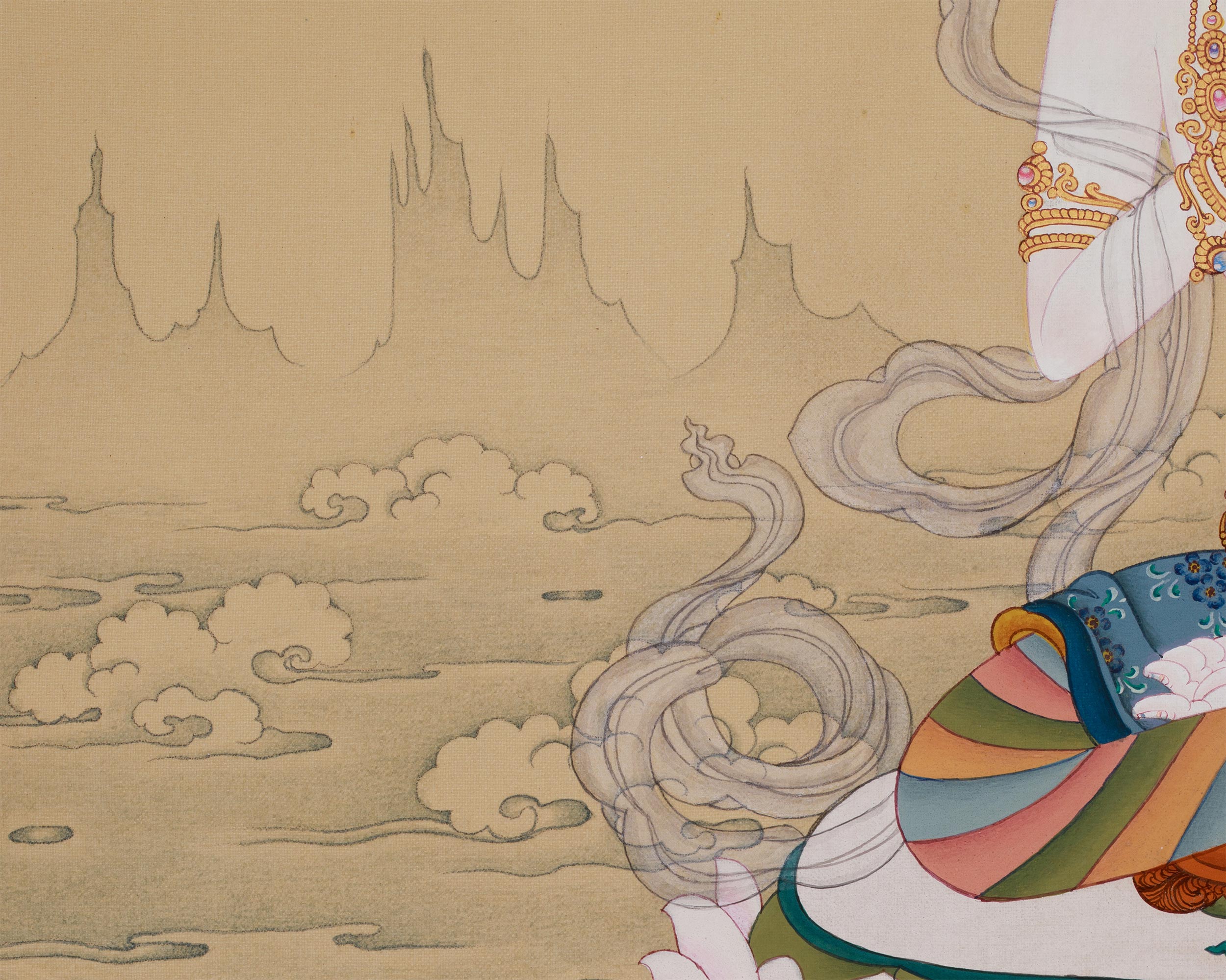 Dorje Sempa, Tibetan Buddha of Purification | Thangka of Vajrasattva | Lhasa Stone and Gold