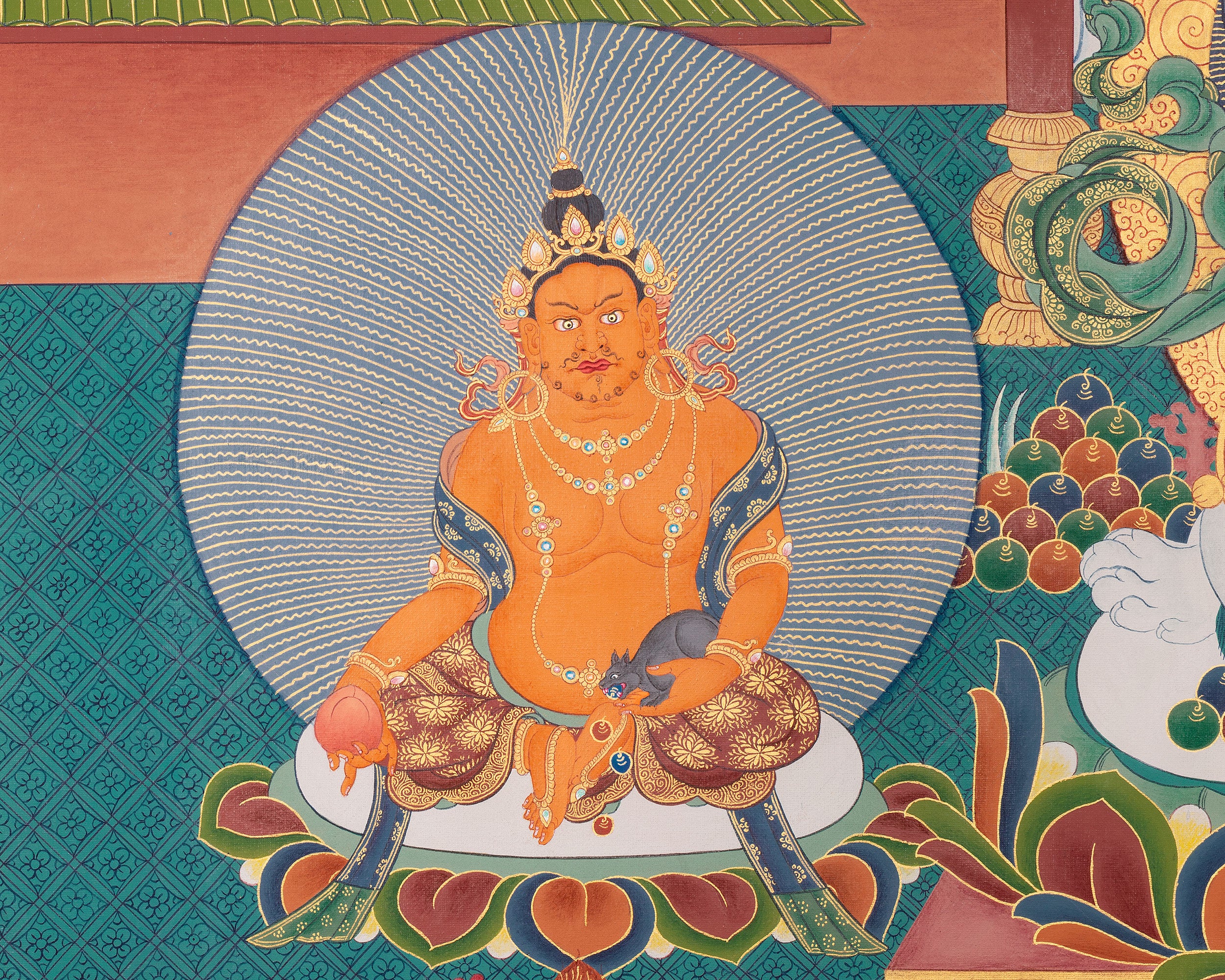 High-Quality Namtoshe with Five Dzambhala Print | Wealth Deities with Protective and Enlightened Figures