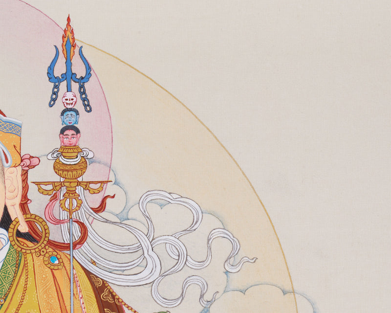 Precious Guru Rinpoche Thangka | Hand-Painted Tibetan Wrathful Deity