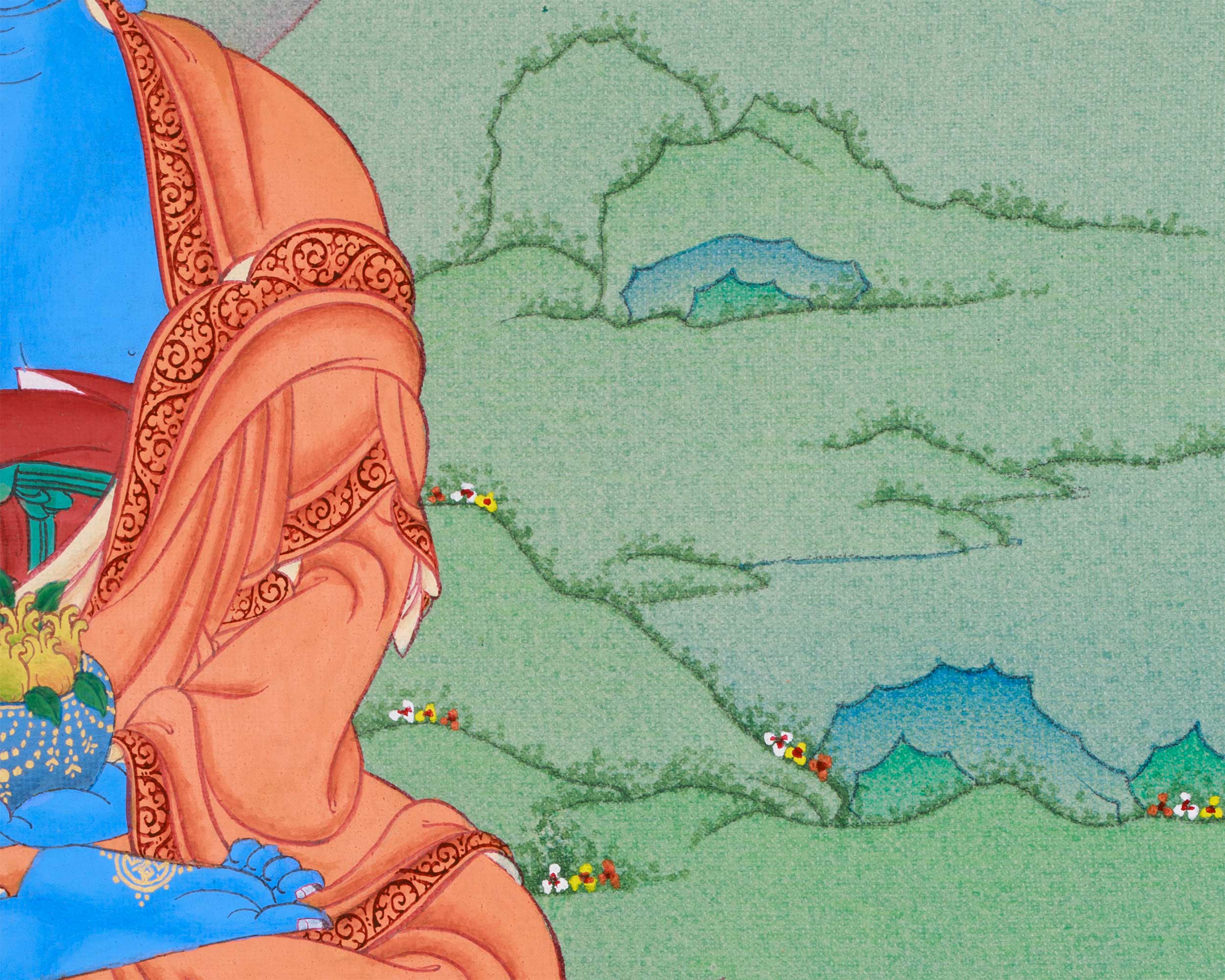 Thangka of Bhaisajyaguru, Healing Buddha | Medicine Buddha of Health
