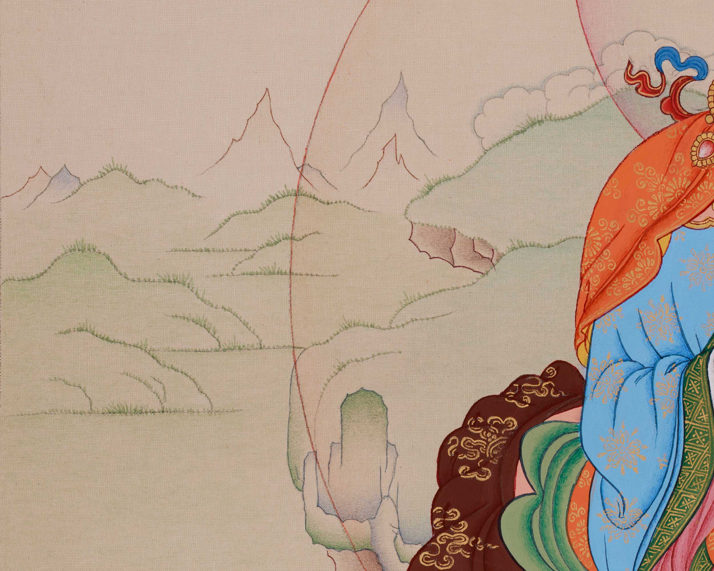 Thangka of Enlightened Master Guru Rinpoche | Second Buddha of Enlightenment and Protection