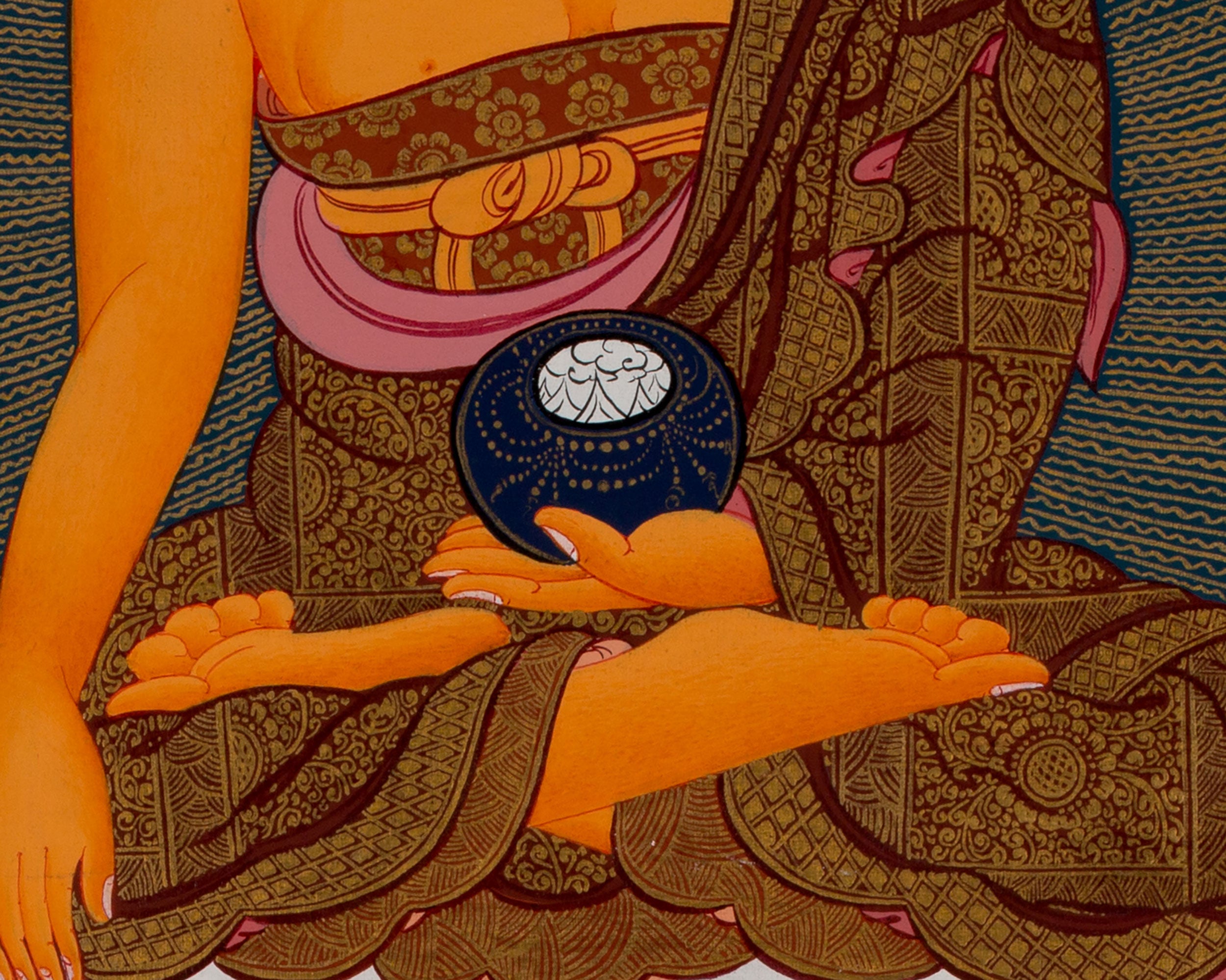 Buddha With Disciples Thangka | Traditional Tibetan Art