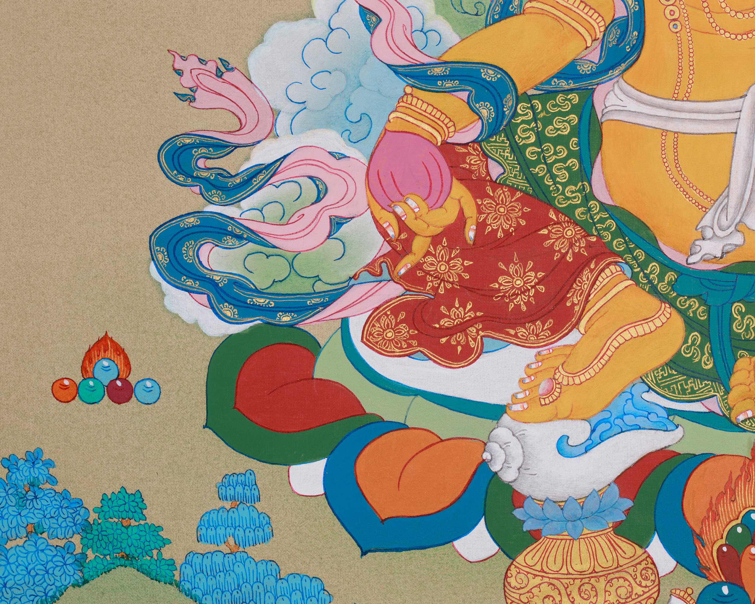 Sacred Thangka of Dzambhala | The Guardian of Prosperity and Wealth