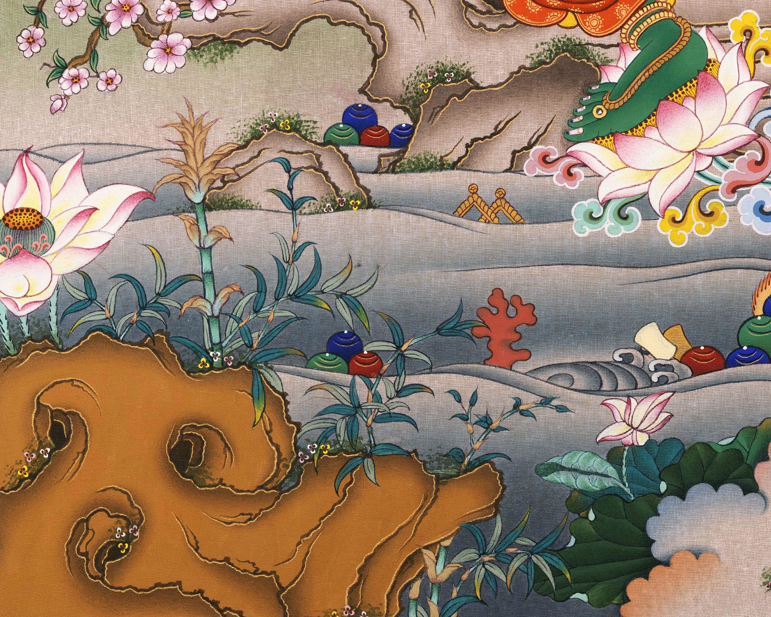 Traditional Green Tara Mother Giclee Print | High-Quality Canvas For Buddhist Rituals