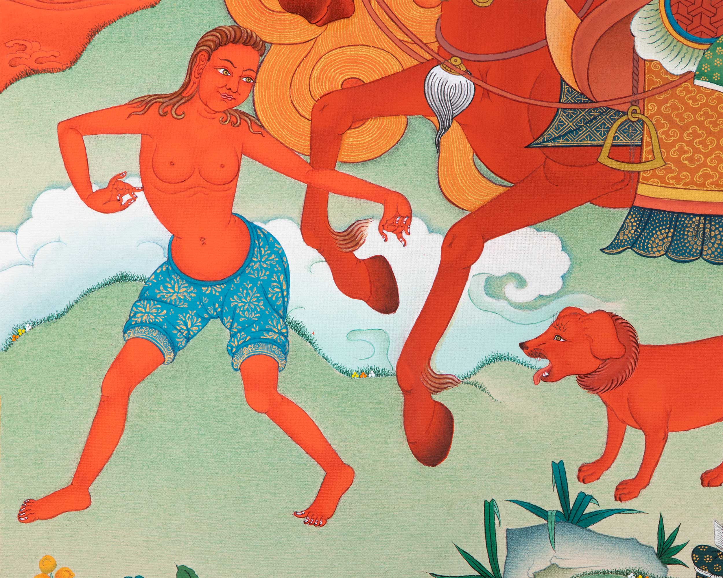 Sonrig Chegha Thangka Print | The Divine Guardian of the Faith | Spiritual Wall Decoration