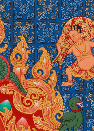 Buddhist Goddess Vasudhara Paubha Artwork | Newari Artistic Elegance
