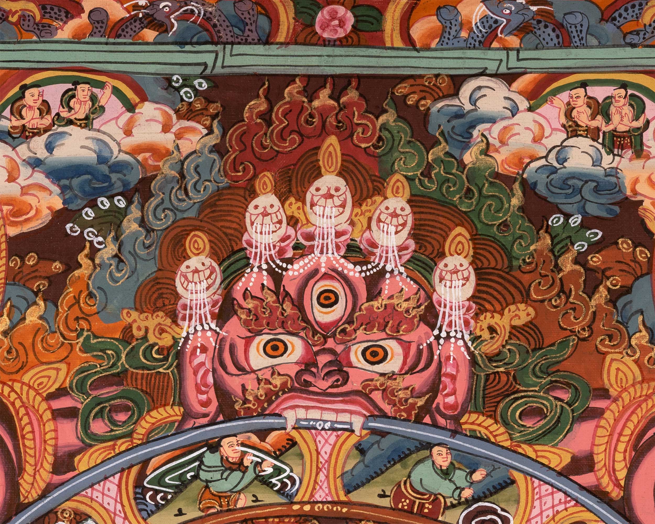 Wheel of Life Buddhist Painting | Sacred Depiction of the Cycle of Existence
