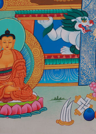 Five Wisdom Buddhas Thangka | Sacred Tibetan Art of Enlightenment & Transformation