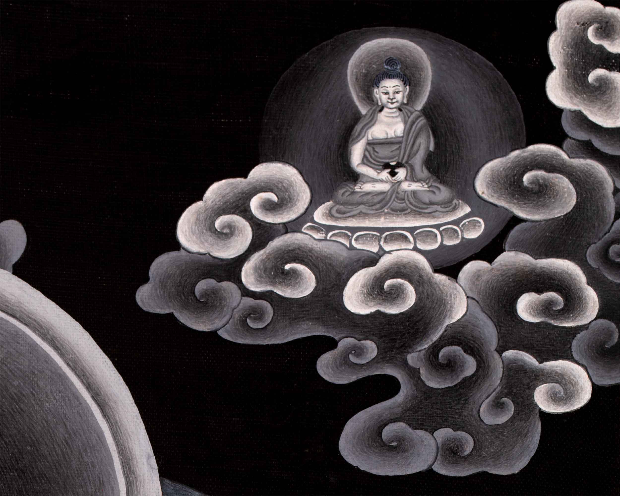 Avalokiteshvara Bodhisattva Traditional Newari Painting Print | Wall Hanging Of Chenrezig The Bodhisattva Of Compassion