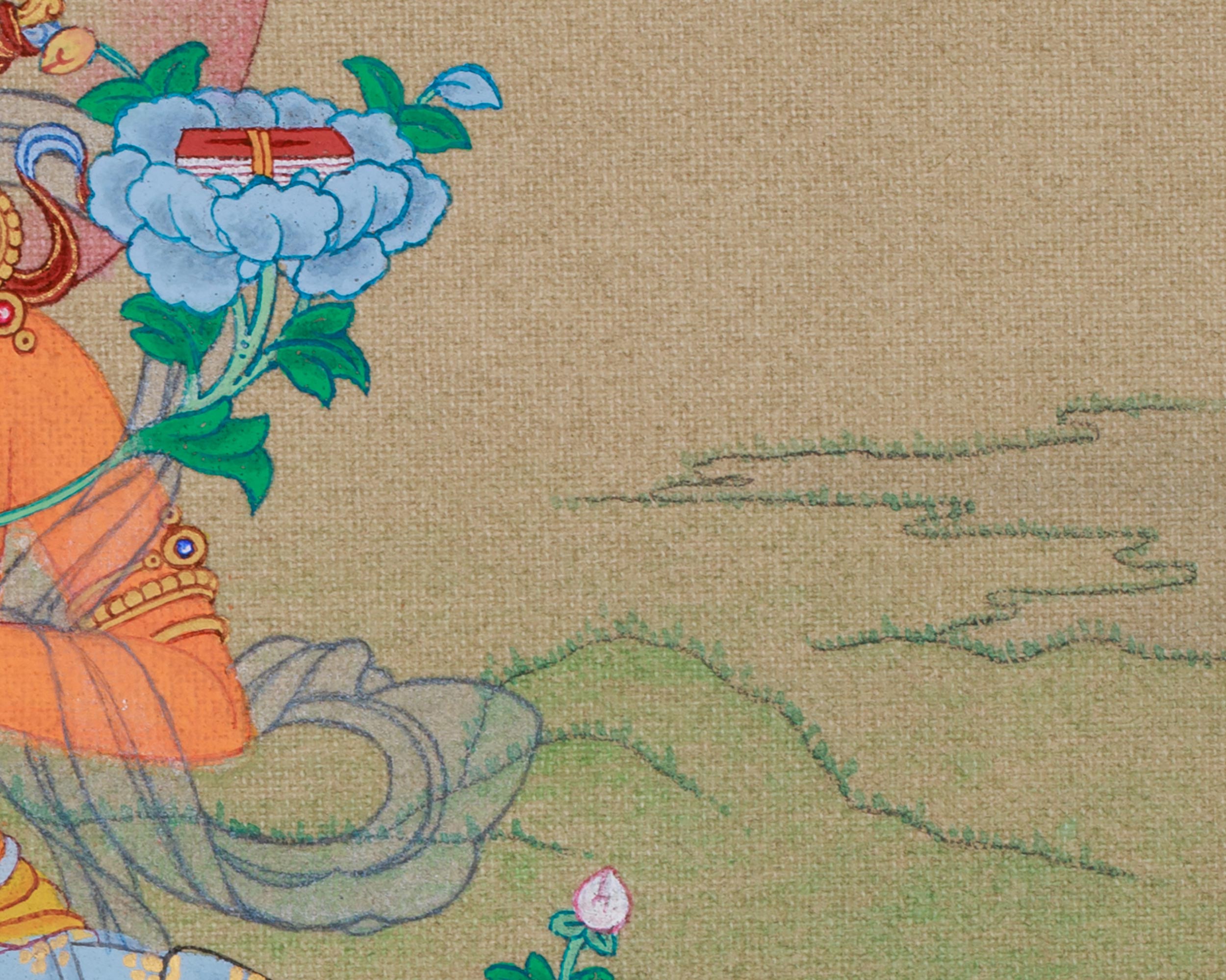 Thangka of Traditional Bodhisattva Manjushri | The Supreme Symbol of Transcendent Wisdom and Insight