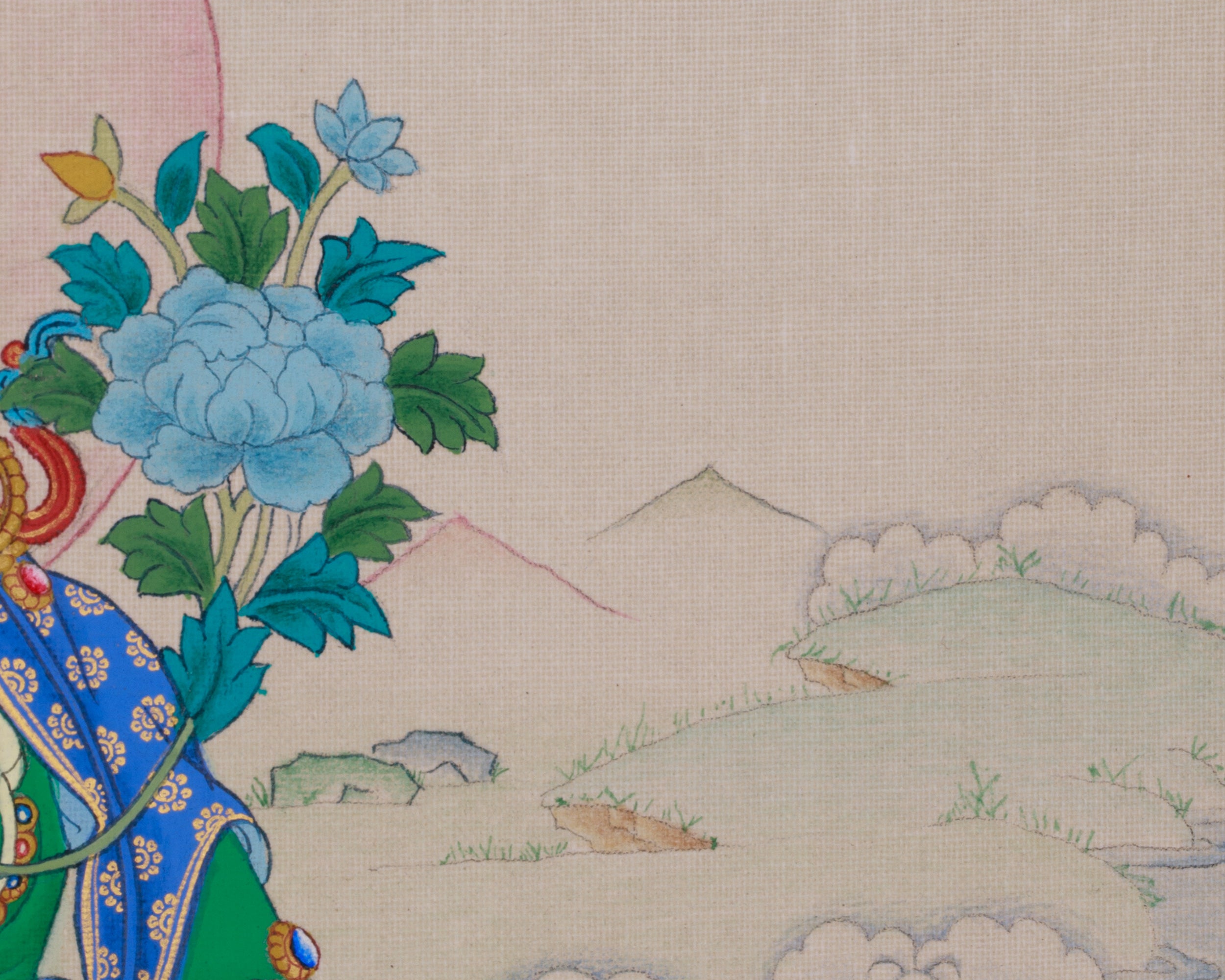 Peaceful Deity Green Tara Thangka | Enlightenment Goddess