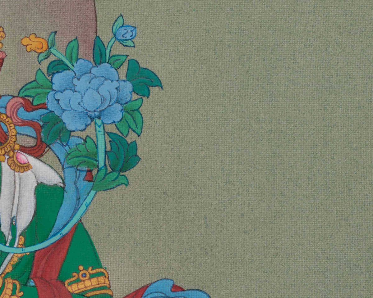Green Tara Traditional Art | Shyama Tara | Buddhist Painting of Compassion and Protection