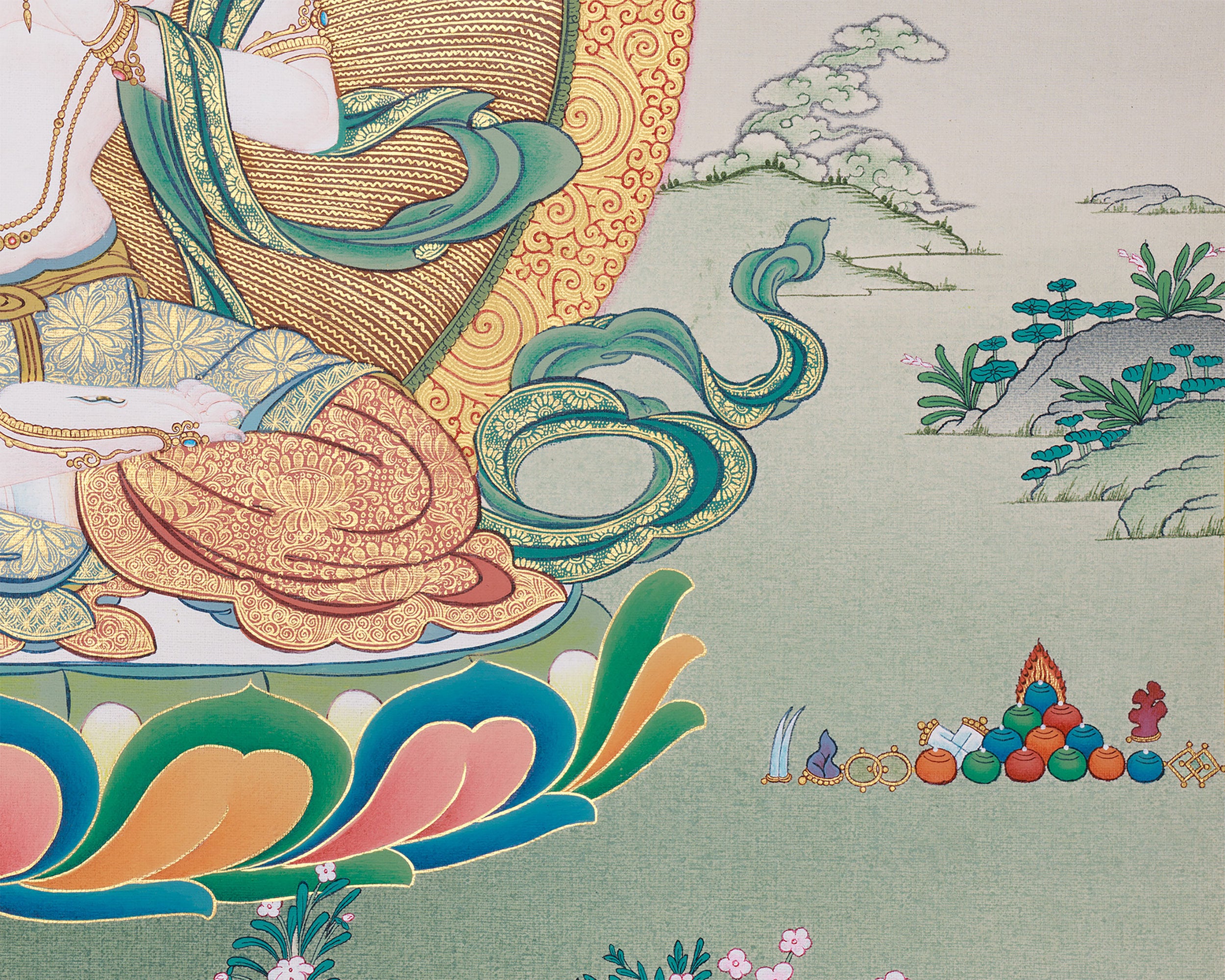 Divine Longevity Goddess Sita Tara | Buddhist Art for Healing and Vitality