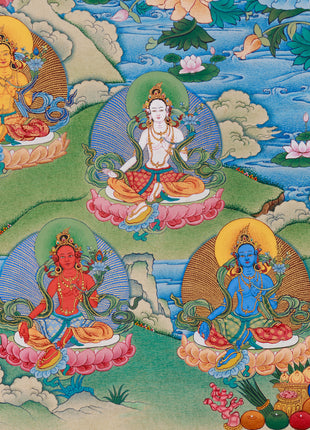 21 Taras Figurine Painting | Taras of Orgyen Chokgyur Lingpa Tradition