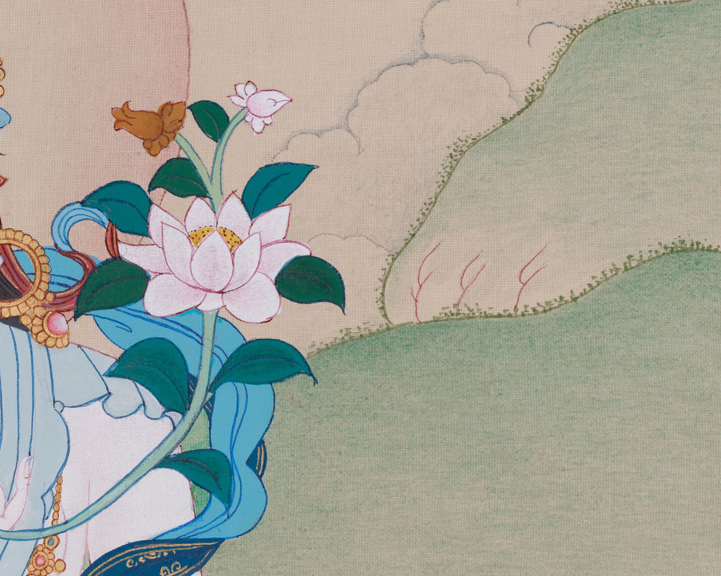Female Deity White Tara Thangka | For Healing and Protection