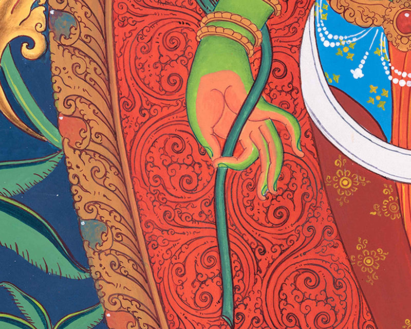 Traditional Green Tara Thangka Print | Prints on Canvas