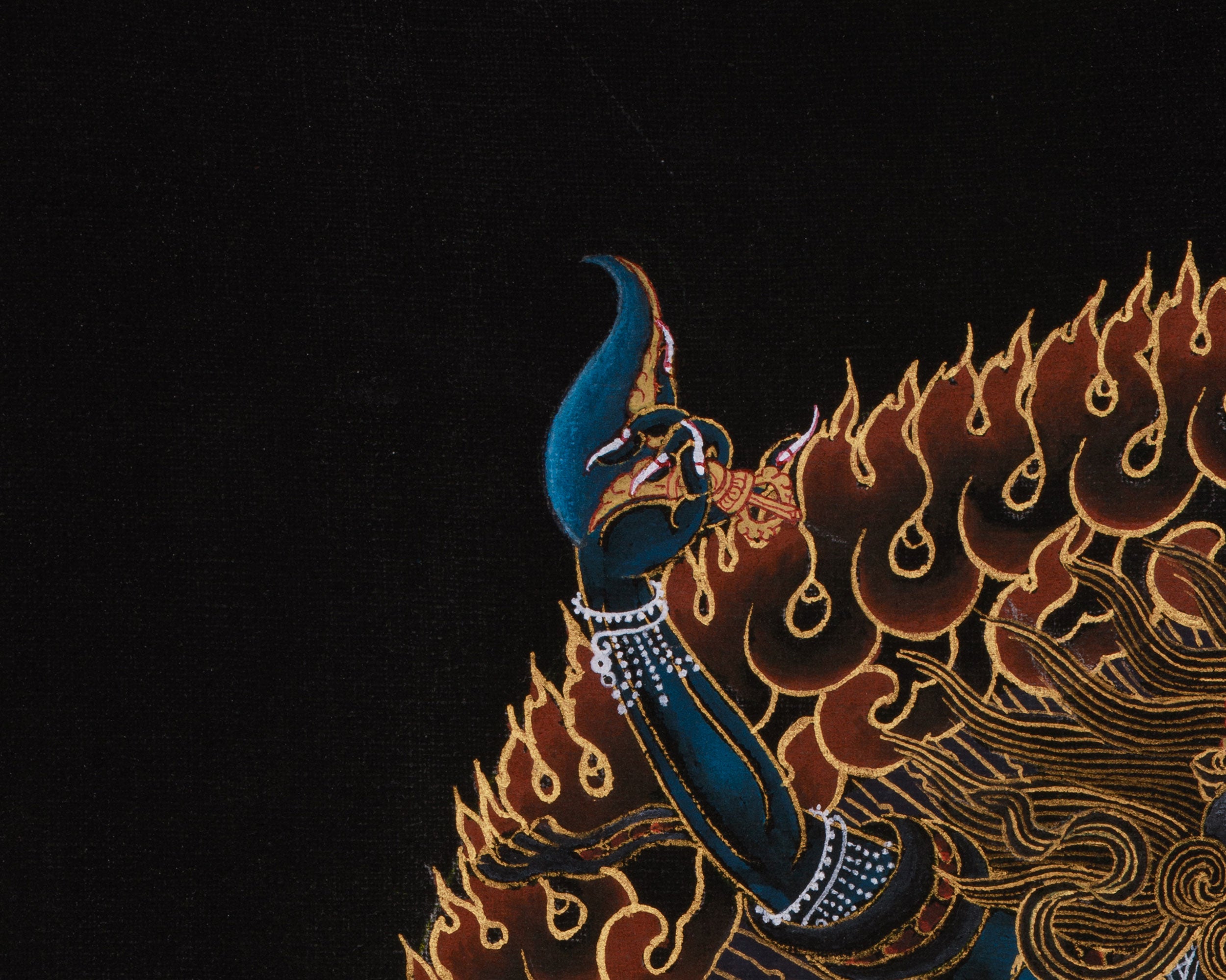 Dharma Protector Simhamukha Thangka | Wrathful Dakini | Nakthang Style