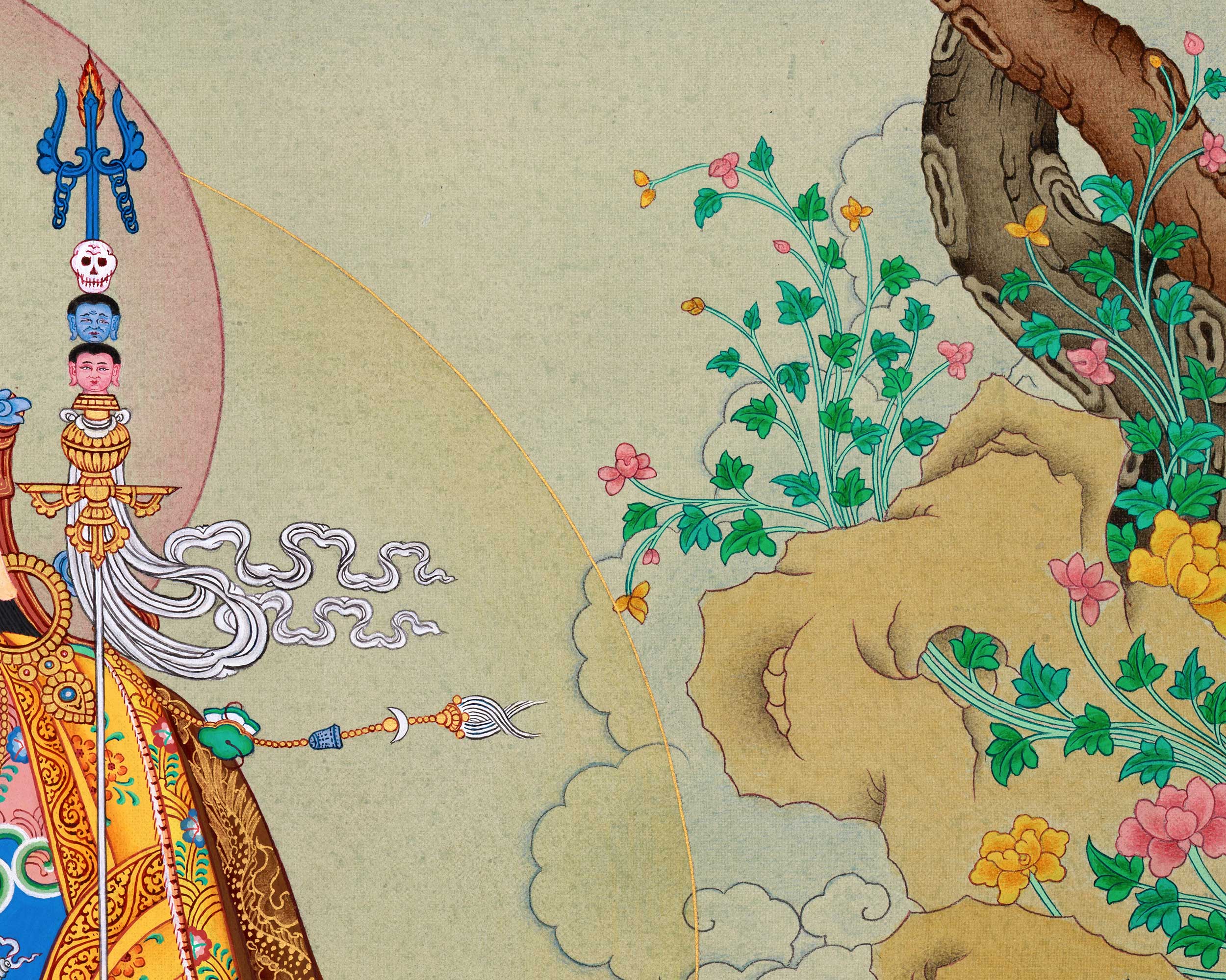 A Sacred Padmasambhava Thangka| Tibet's Natural Stone Pigments | BROCADE