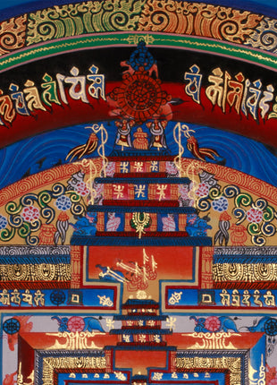 Sacred Gold Kalachakra Mandala Thangka | Wheel of Time