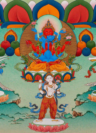 Gyalwa Gyasto Mandala | Chenresig with Vajravarahi Thangka