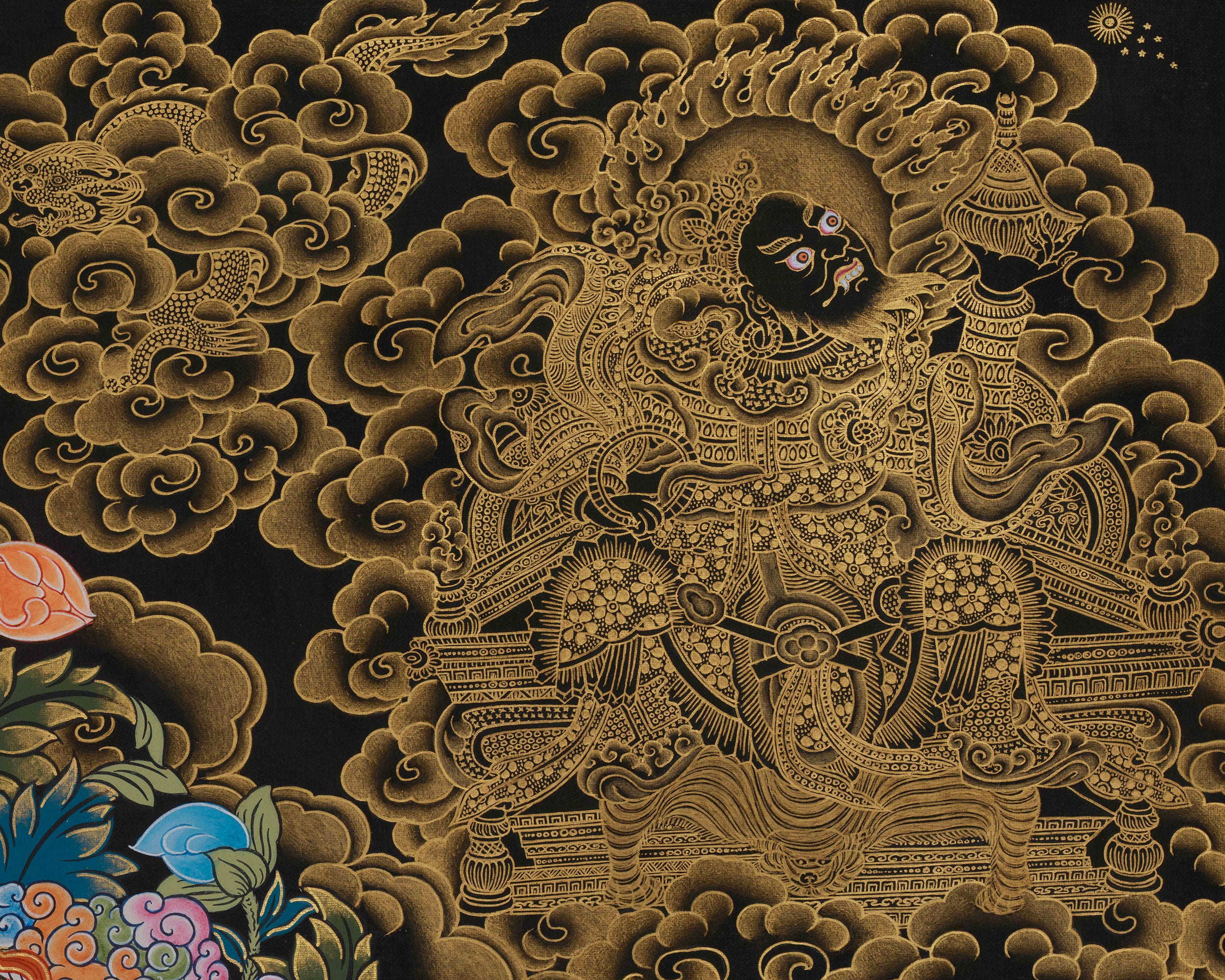 Golden Presence of Bhaishajyaguru, Medicine Buddha | Giclee Canvas Print