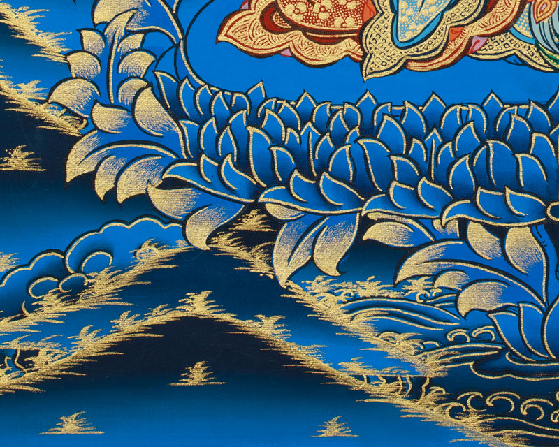 Thangka of Bodhisattva Manjushri | Tibetan Buddhist Wisdom Deity