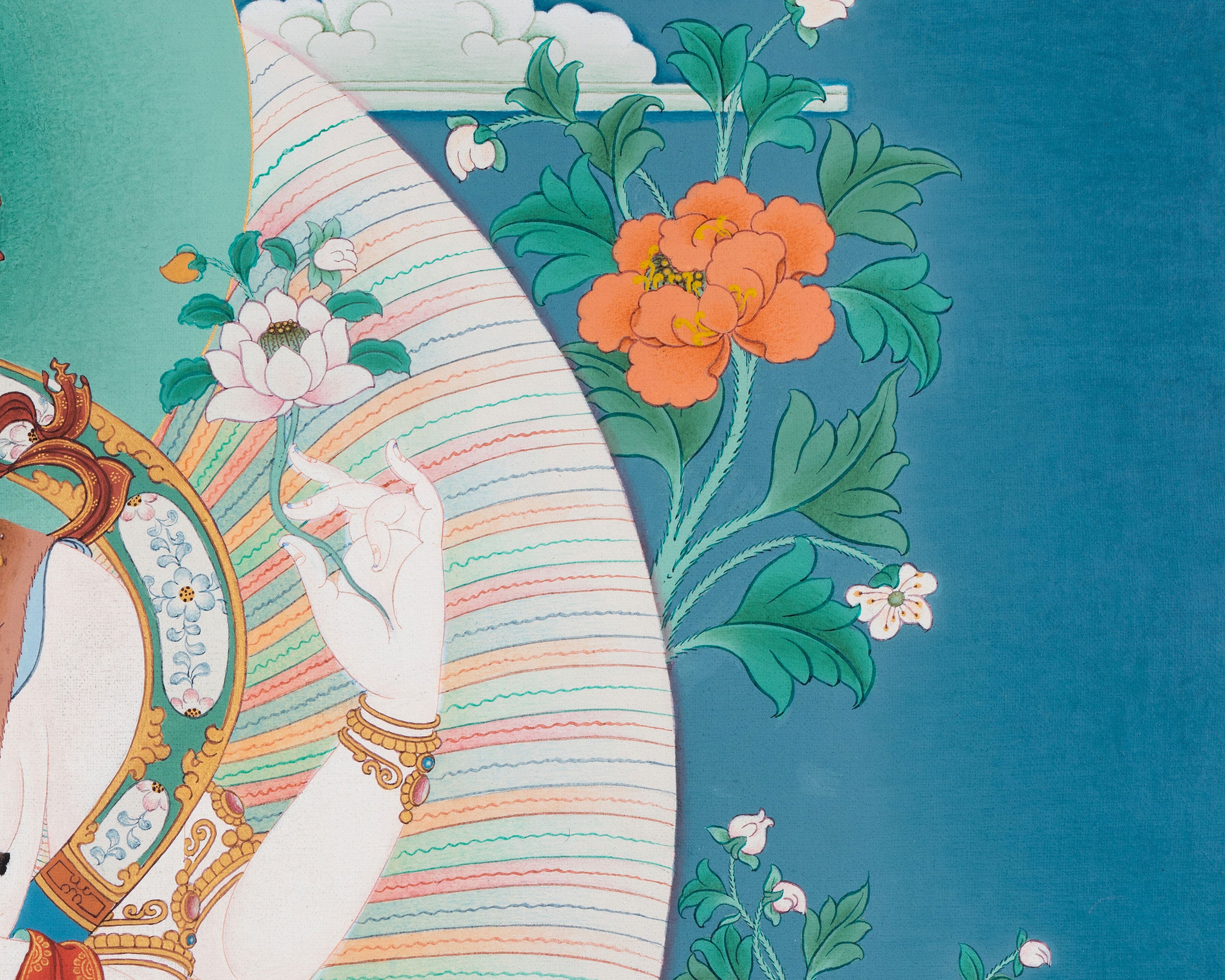 4-Armed Avalokiteshvara Print | Guardian of Compassion | Bodhisattva Artwork