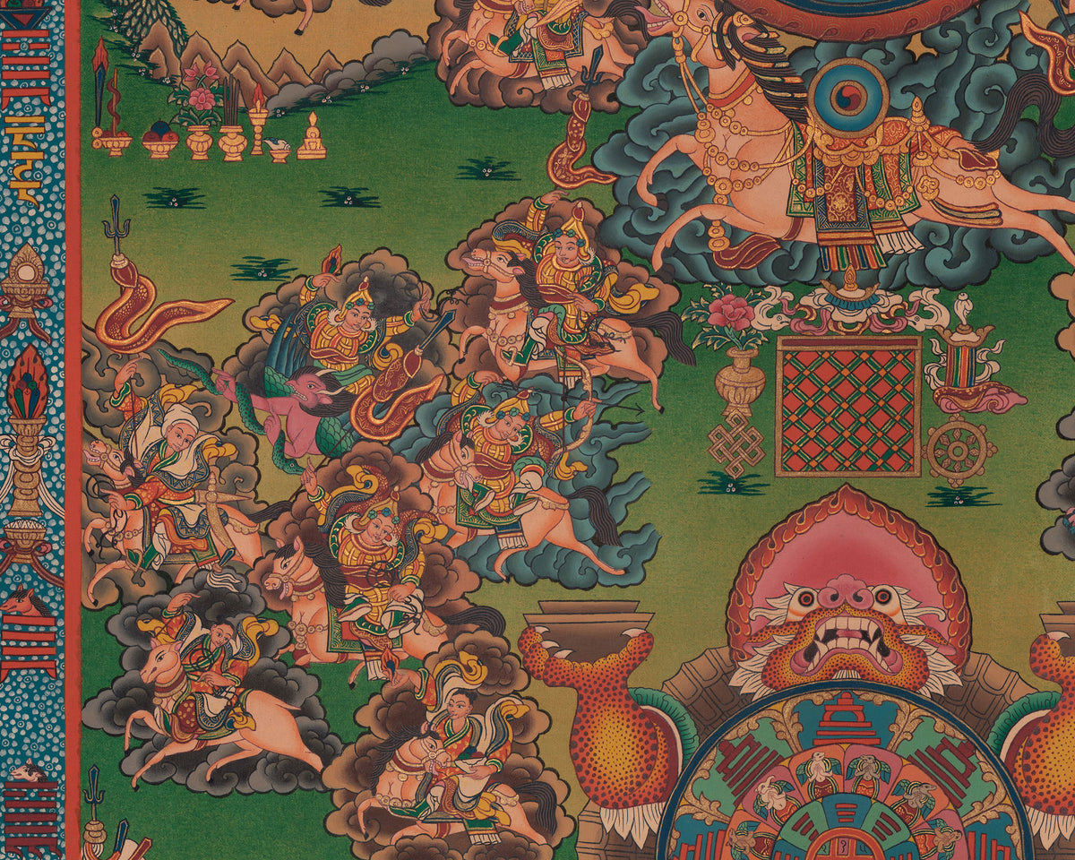 Buddhist Calendar Thangka | Tibetan Astrological Mandala Painting