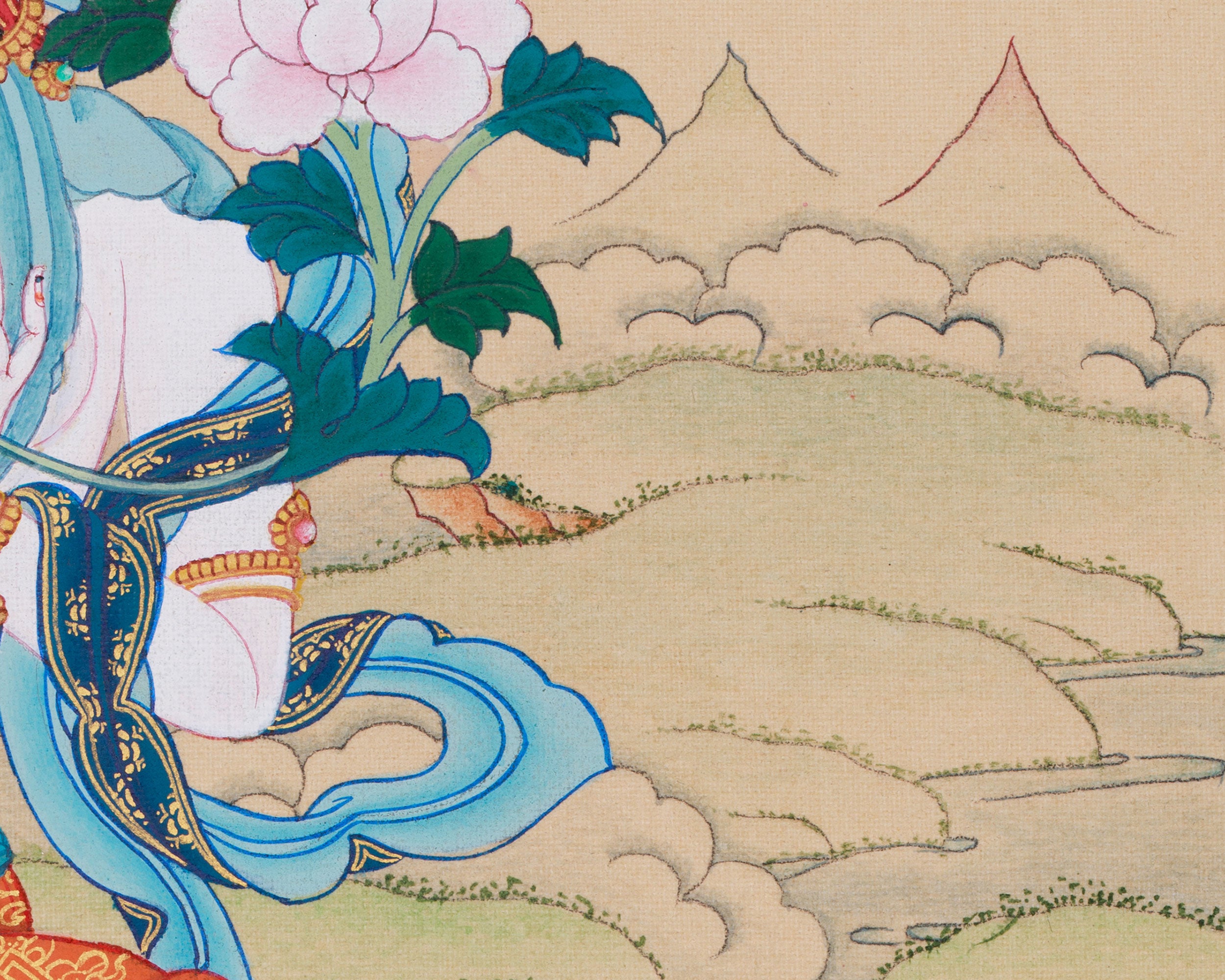 Female Deity White Tara Thangka | Goddess of Healing and Longevity