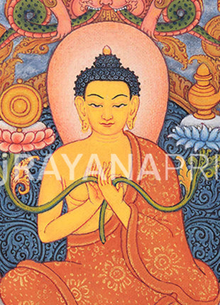 Traditional Buddha Shakyamuni Thangka Print | Peaceful Deity | Home Decor