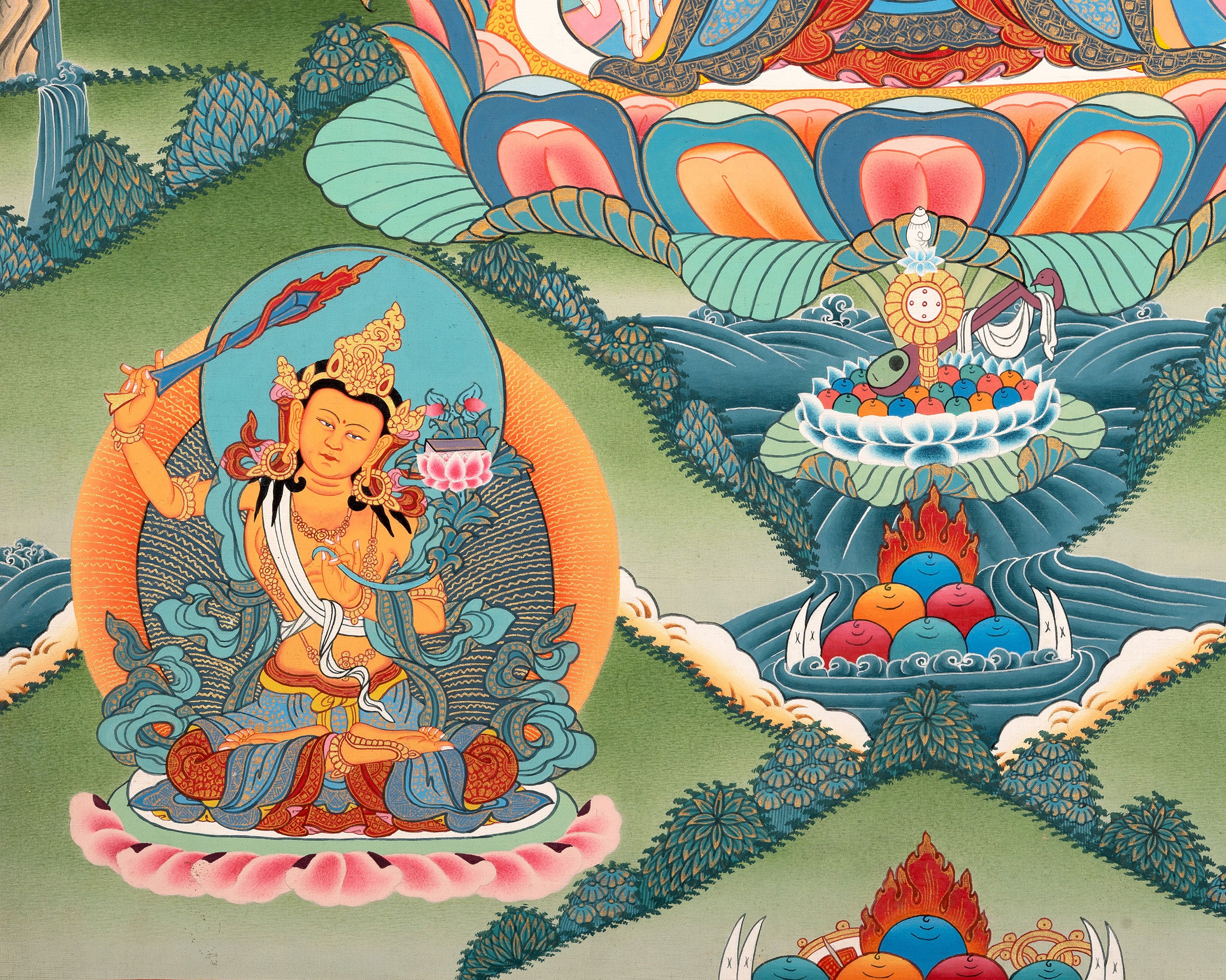 Majestic White Tara Thangka | Featuring Hand-Painted Female Bodhisattva