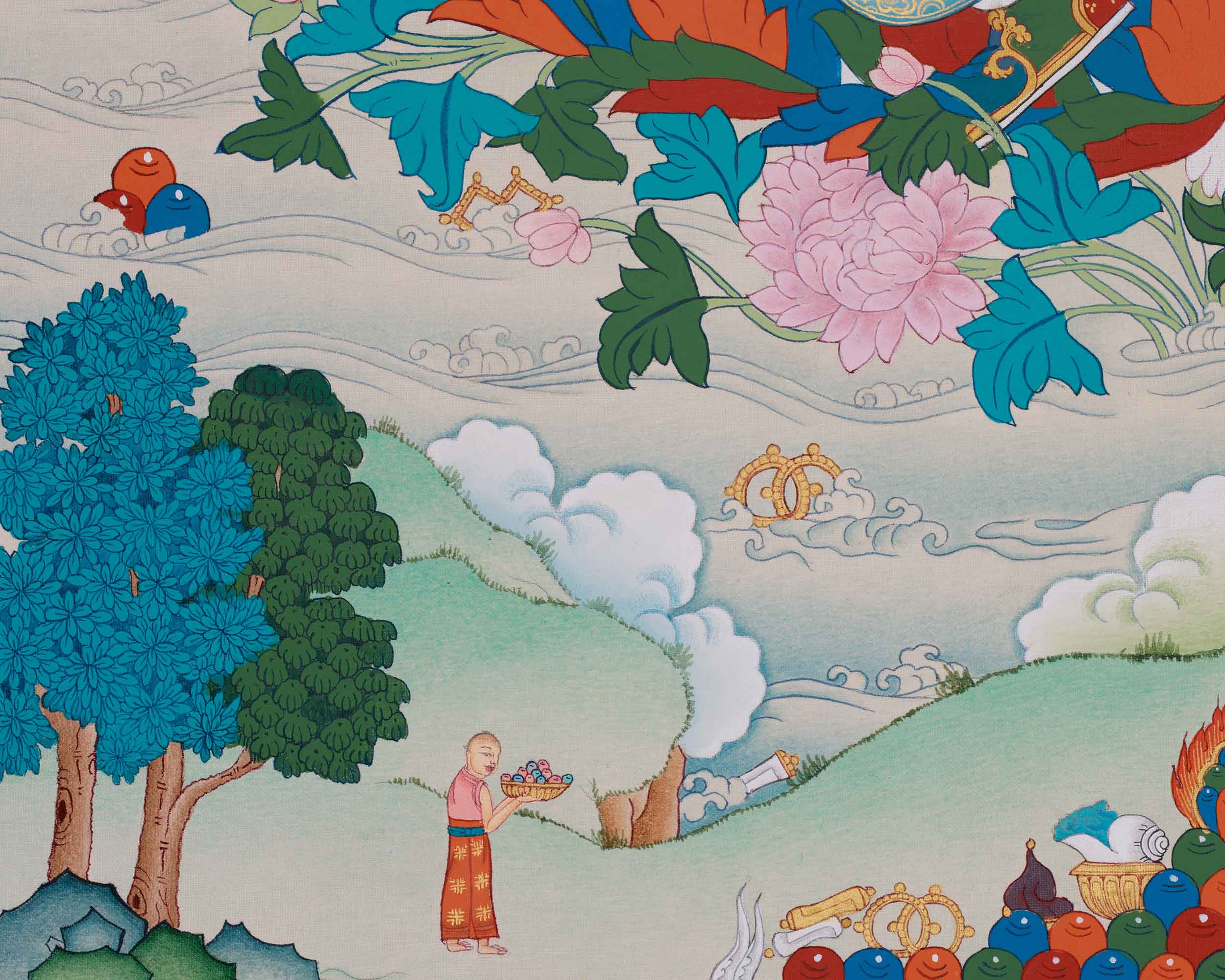 Lotus-Born Master Guru Rinpoche Thangka | Guru Padmasambhava