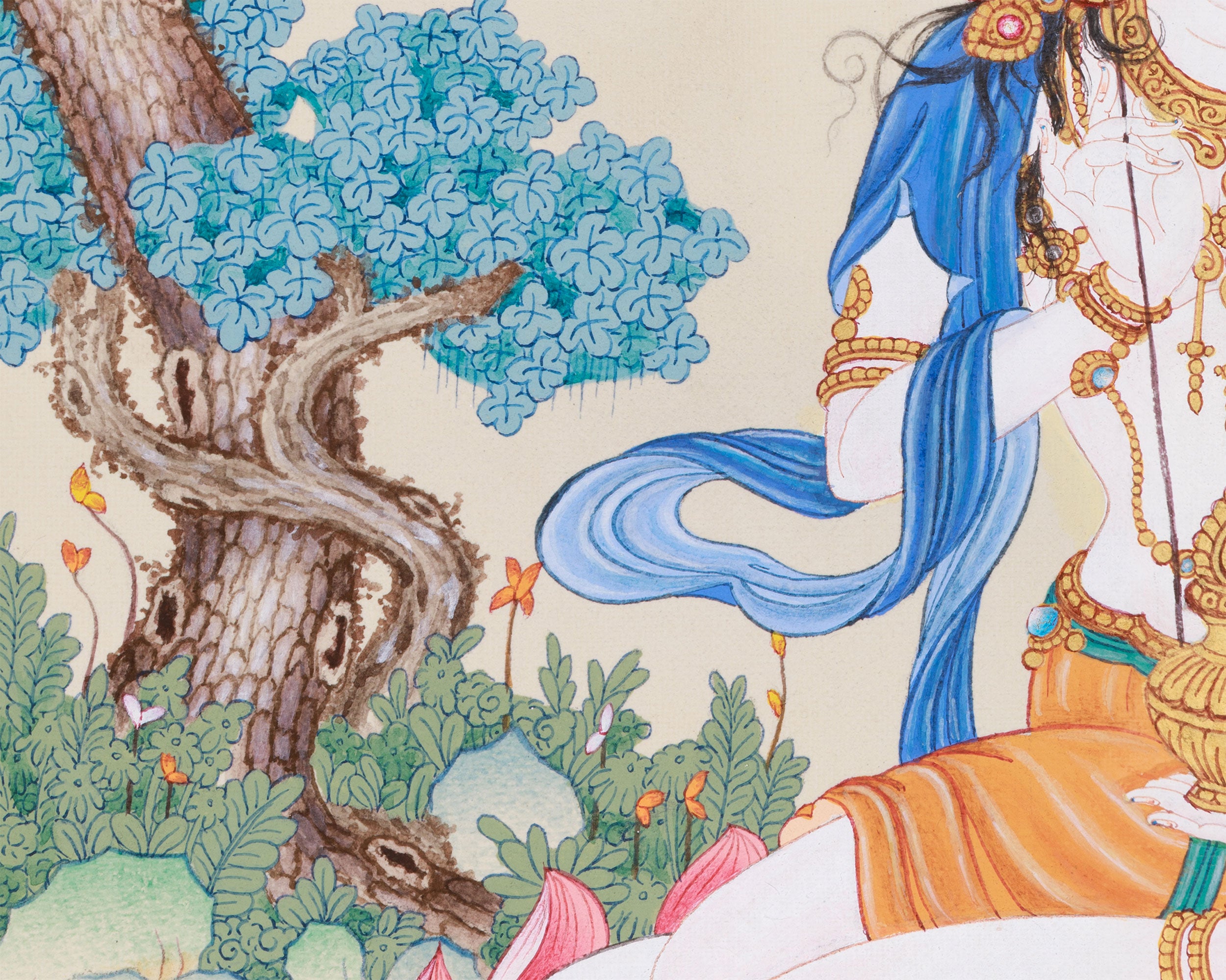 3D Stone Rinpoche Consort, Mandarva Thangka | Tibetan Wisdom Dakini