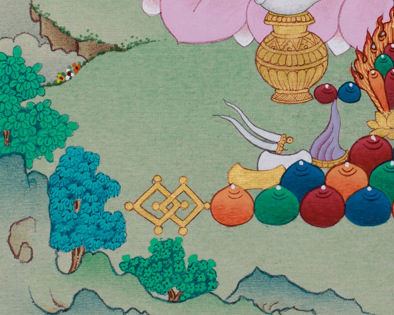 Hand-Painted Lord Kuber Thangka | Guardian of Wealth and Prosperity