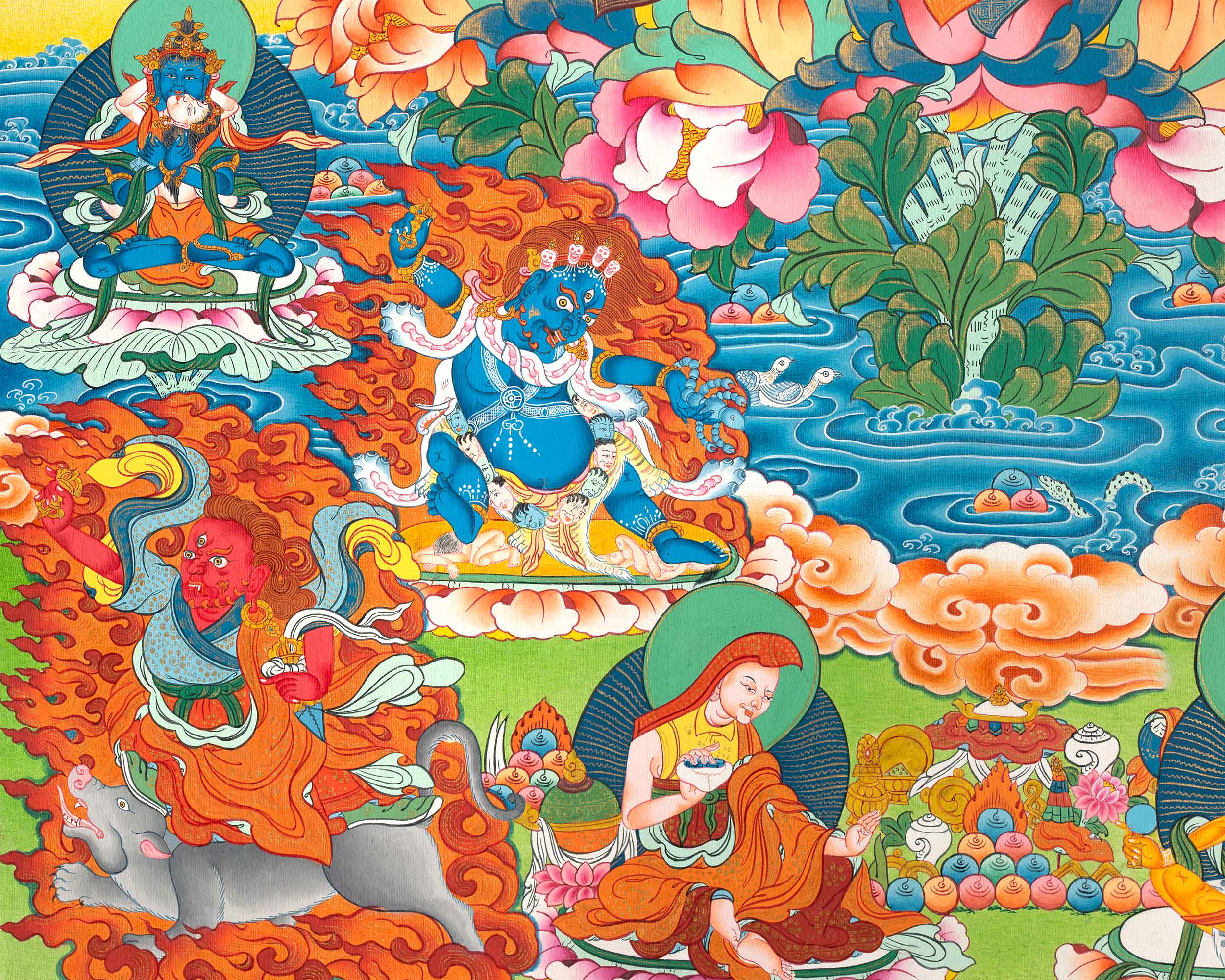 High-Quality Giclee Print To Practice Guru Rinpoche Teachings | The Lotus Born Master Nepali Print