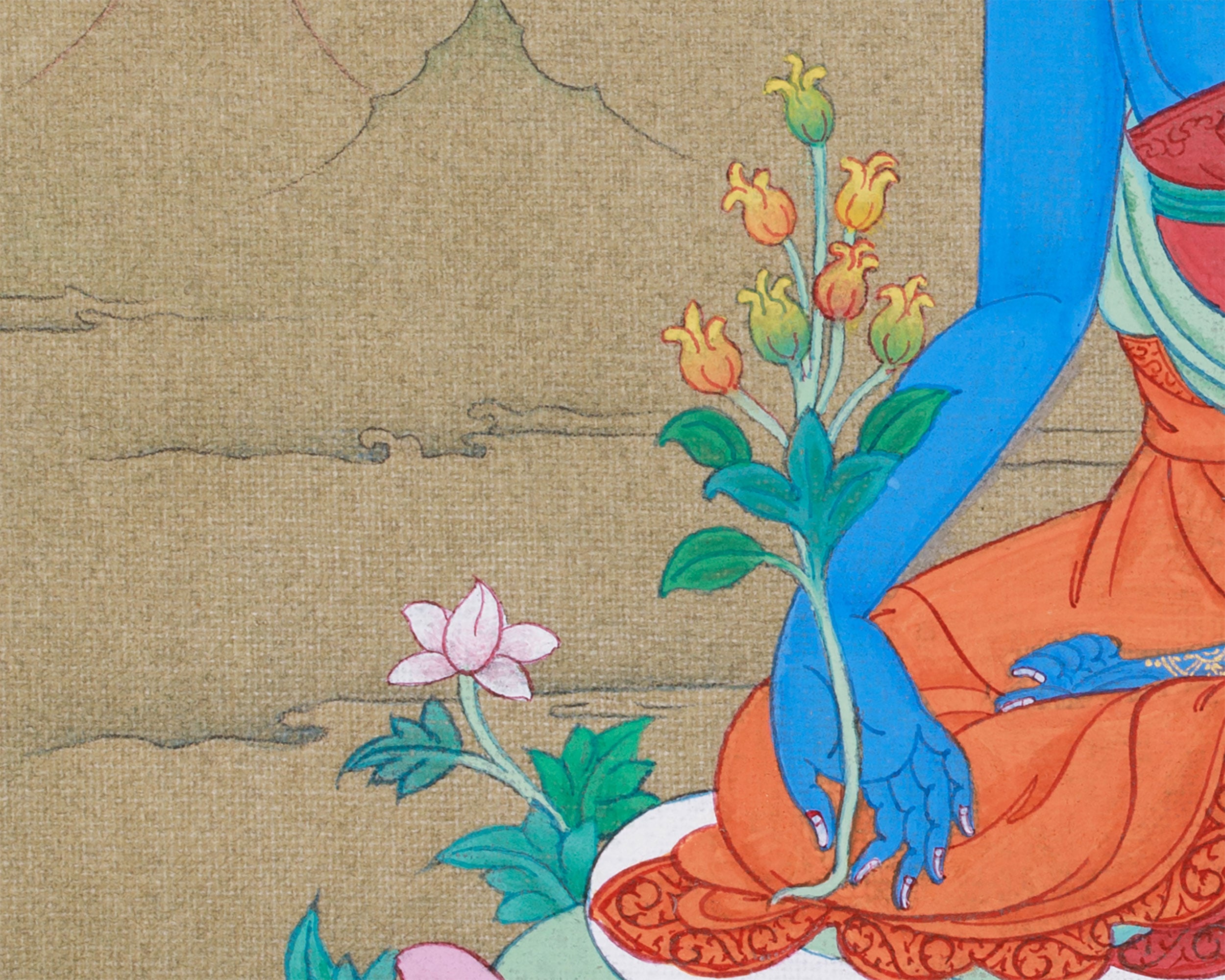 Bhaisajyaguru’s Blessing | Medicine Buddha Thangka for Meditation & Balance