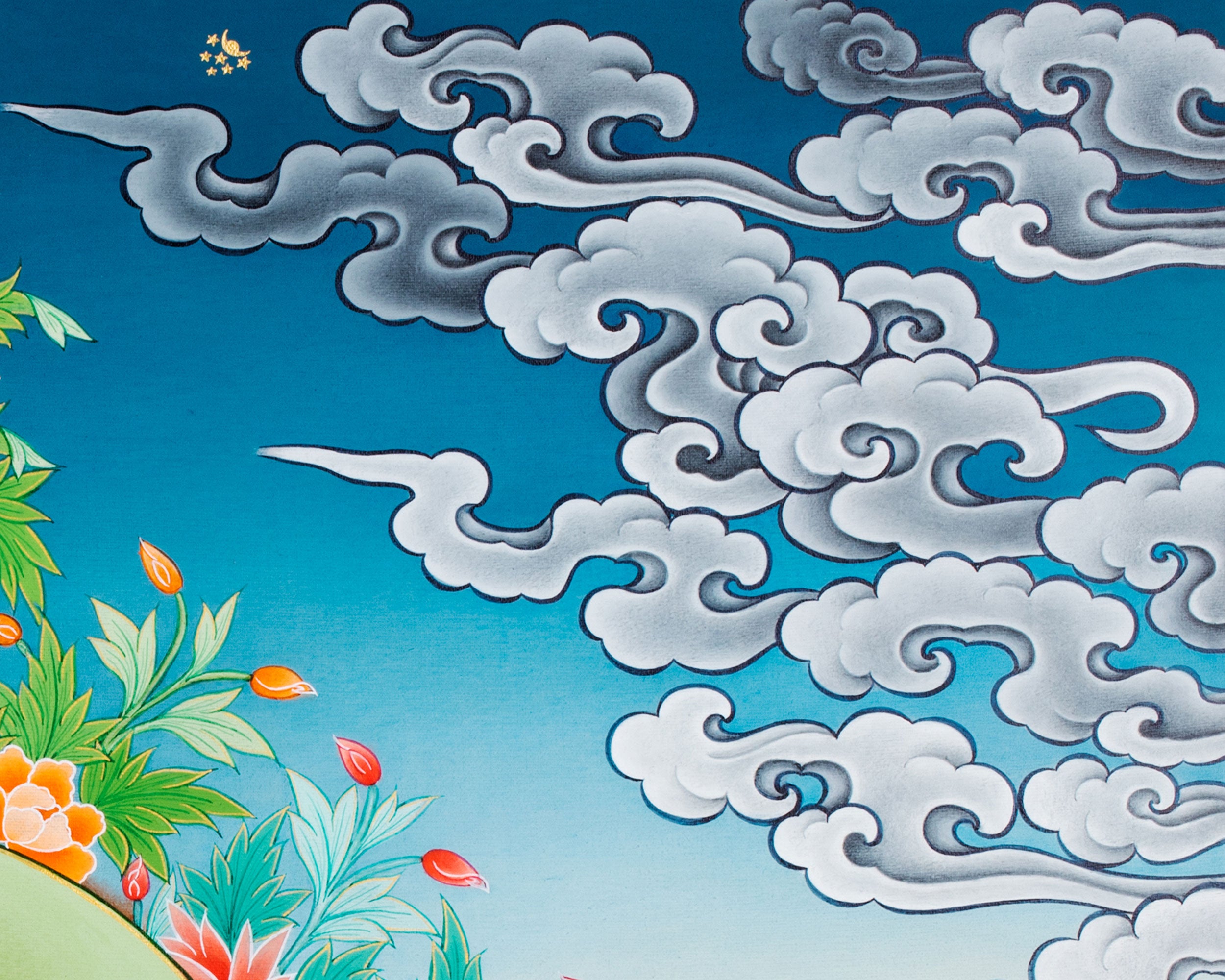 Wisdom Deity, Manjushri Thangka | Sacred Tibetan Art for Insight & Compassion