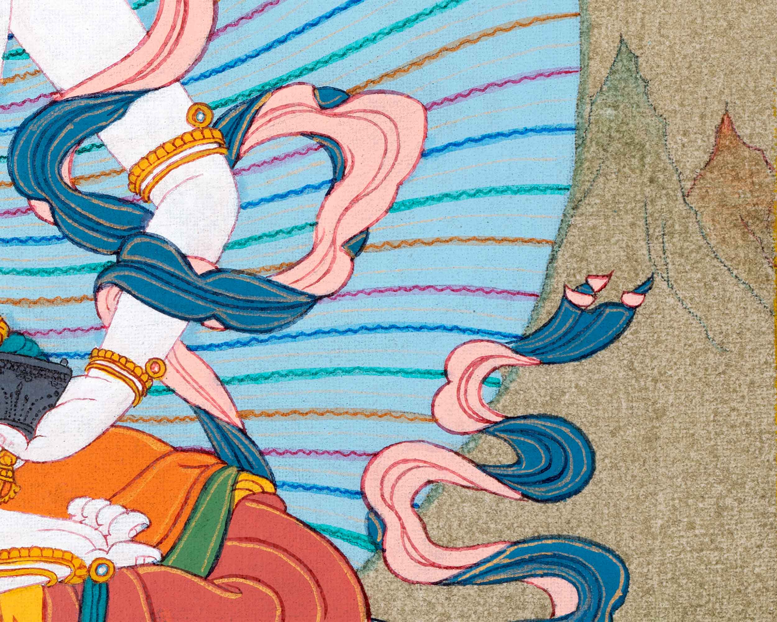 Vajrasattva Thangka in Authentic 24K Gold | Traditional Dorsem Painting | Buddhist Thangka Art