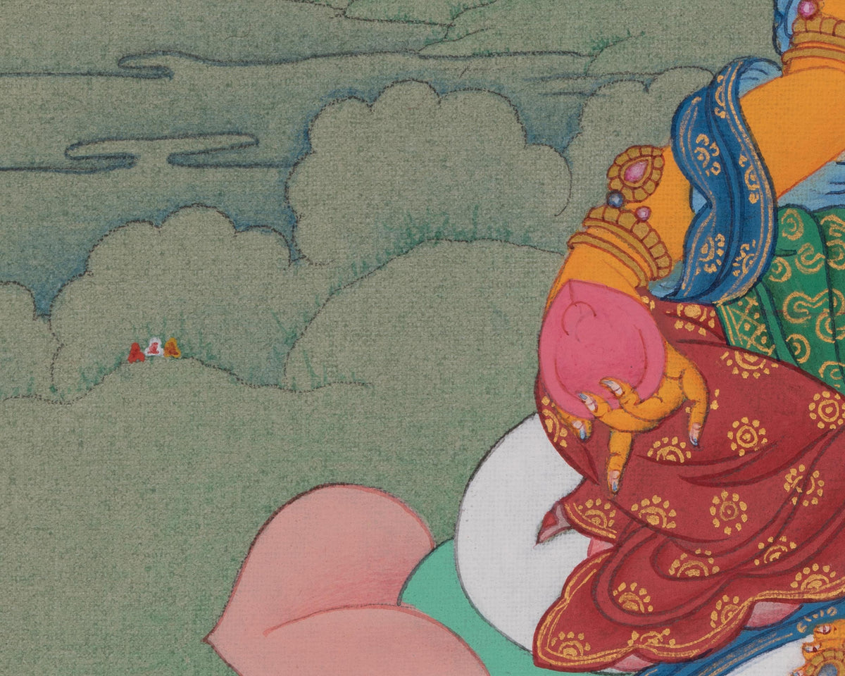 Dzambhala Symbol of Prosperity Thangka | Wealth and Abundance Art
