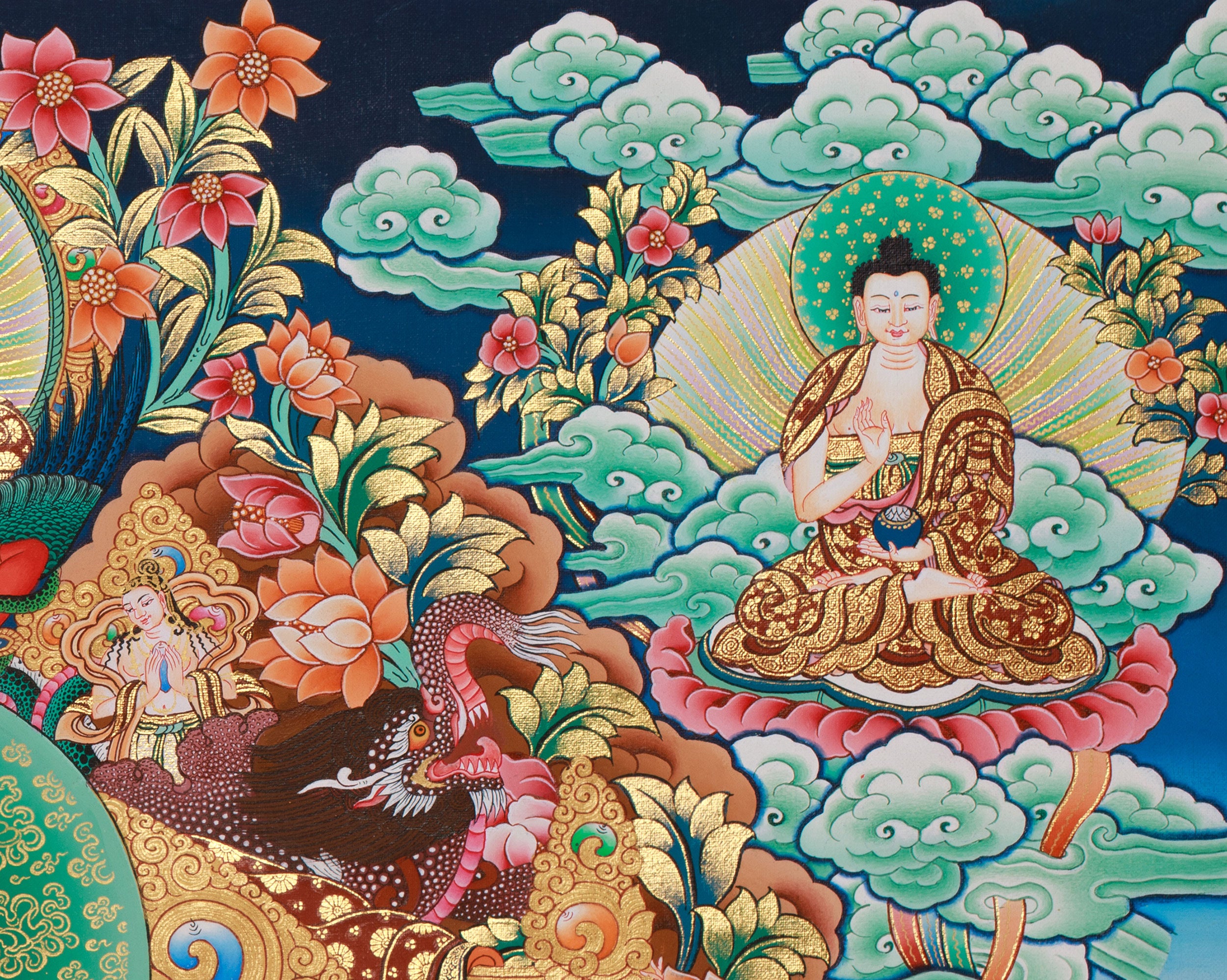 Eight Medicine Buddha Thangka | Divine Assembly of Healing Deities