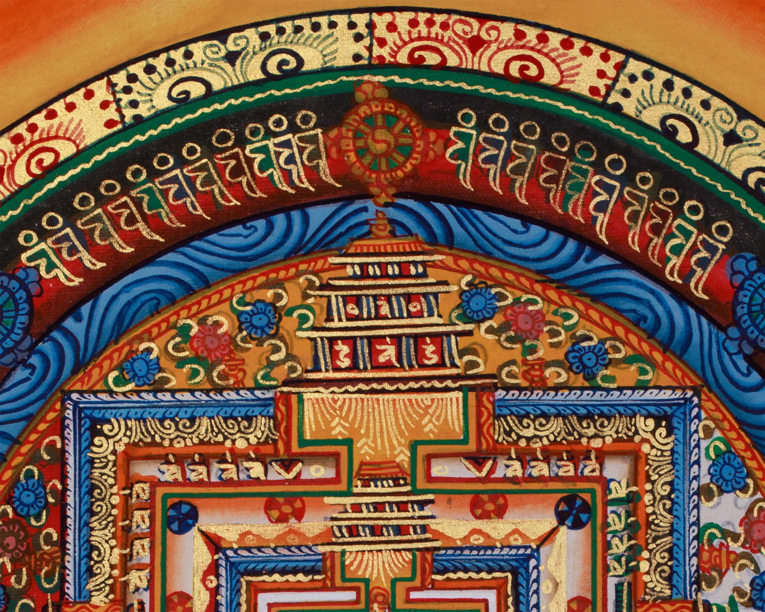 Small Kalachakra Mandala Thangka | Tibetan Buddhist Sacred Art