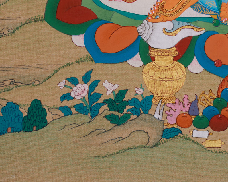 Buddha of Wealth, Dzambhala Thangka | Prosperity Artwork